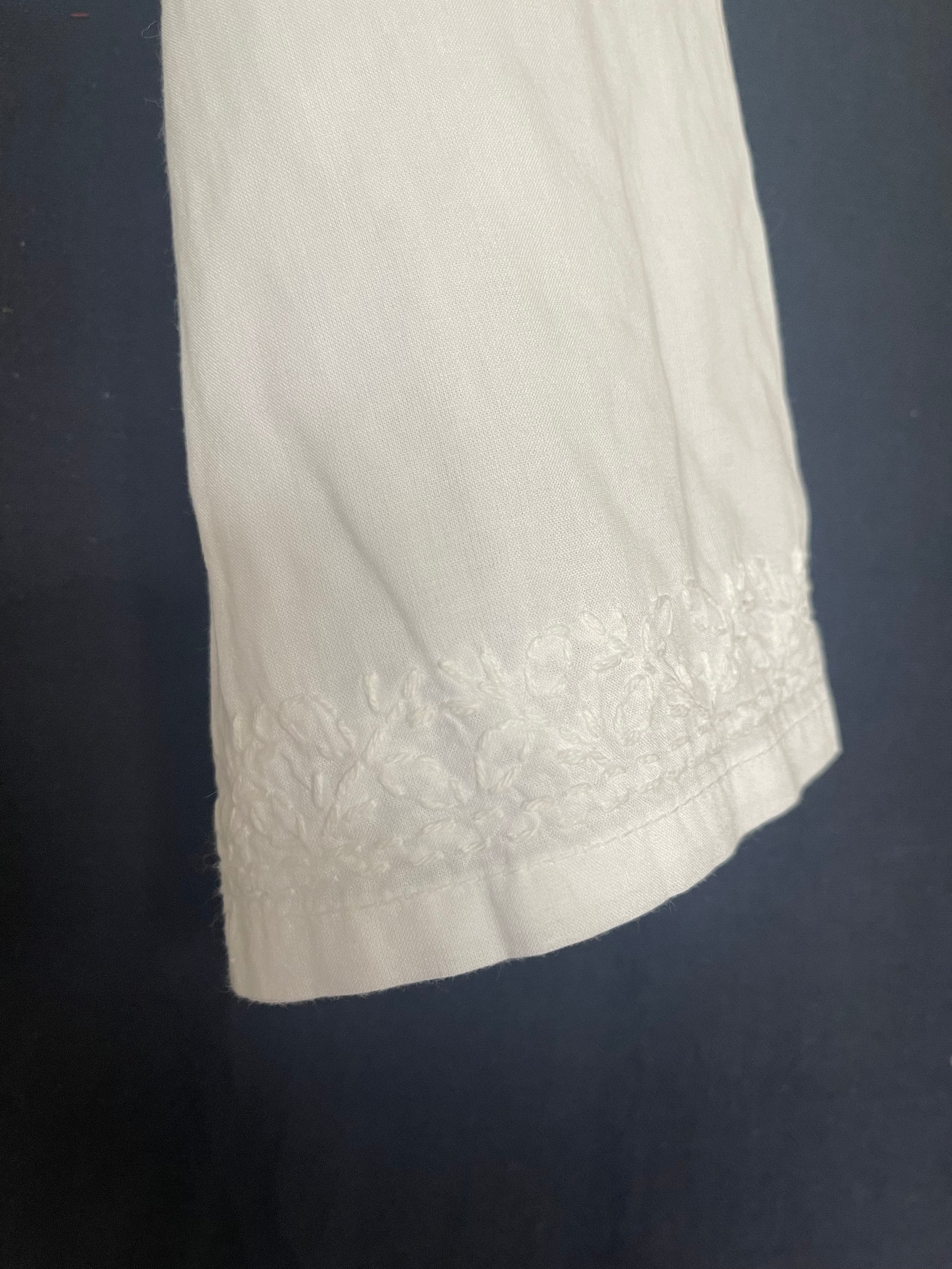 White on White Embroidered - Beach Cover Long
