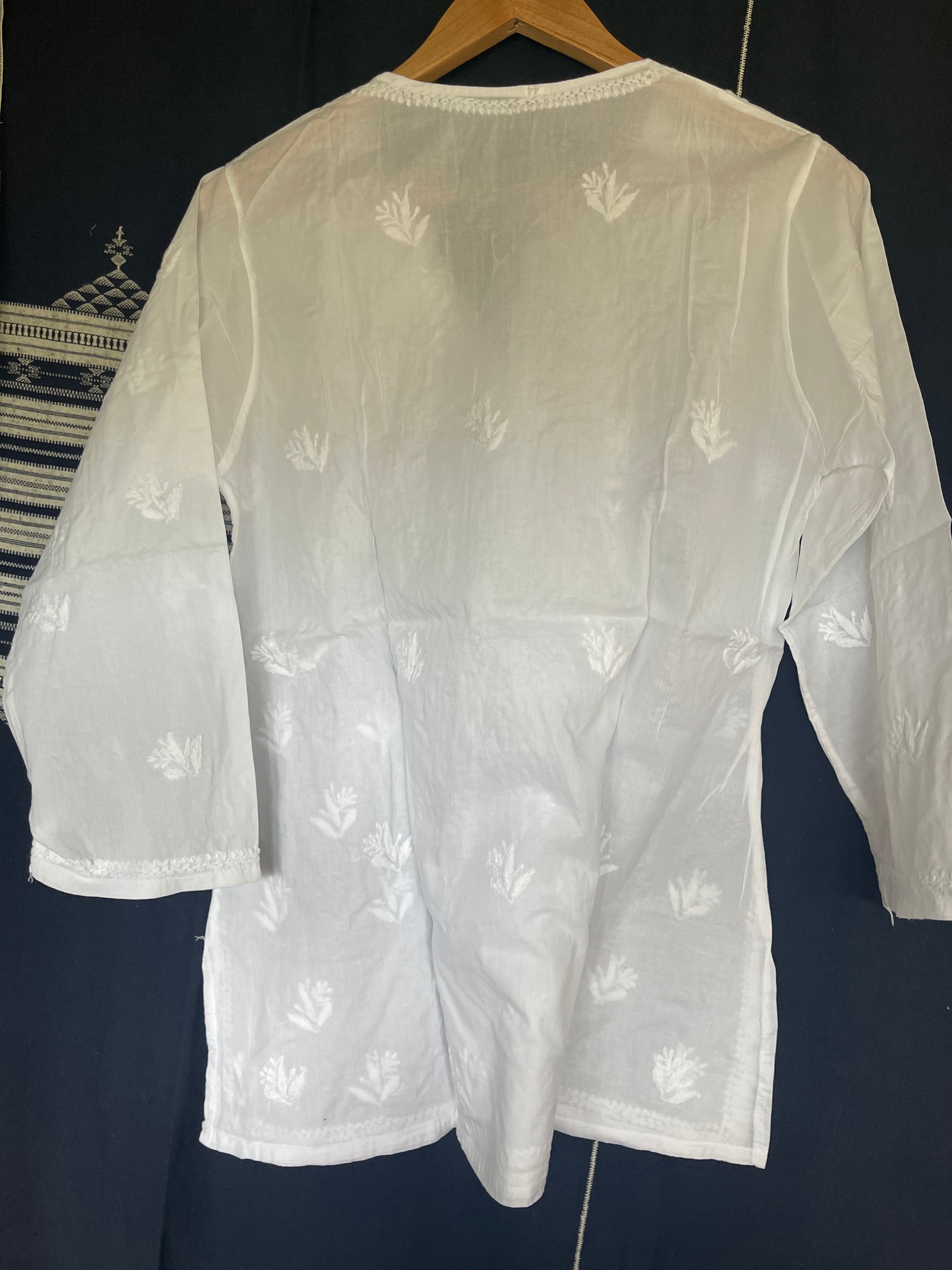 White on White Embroidered - Floral Empress with buttons