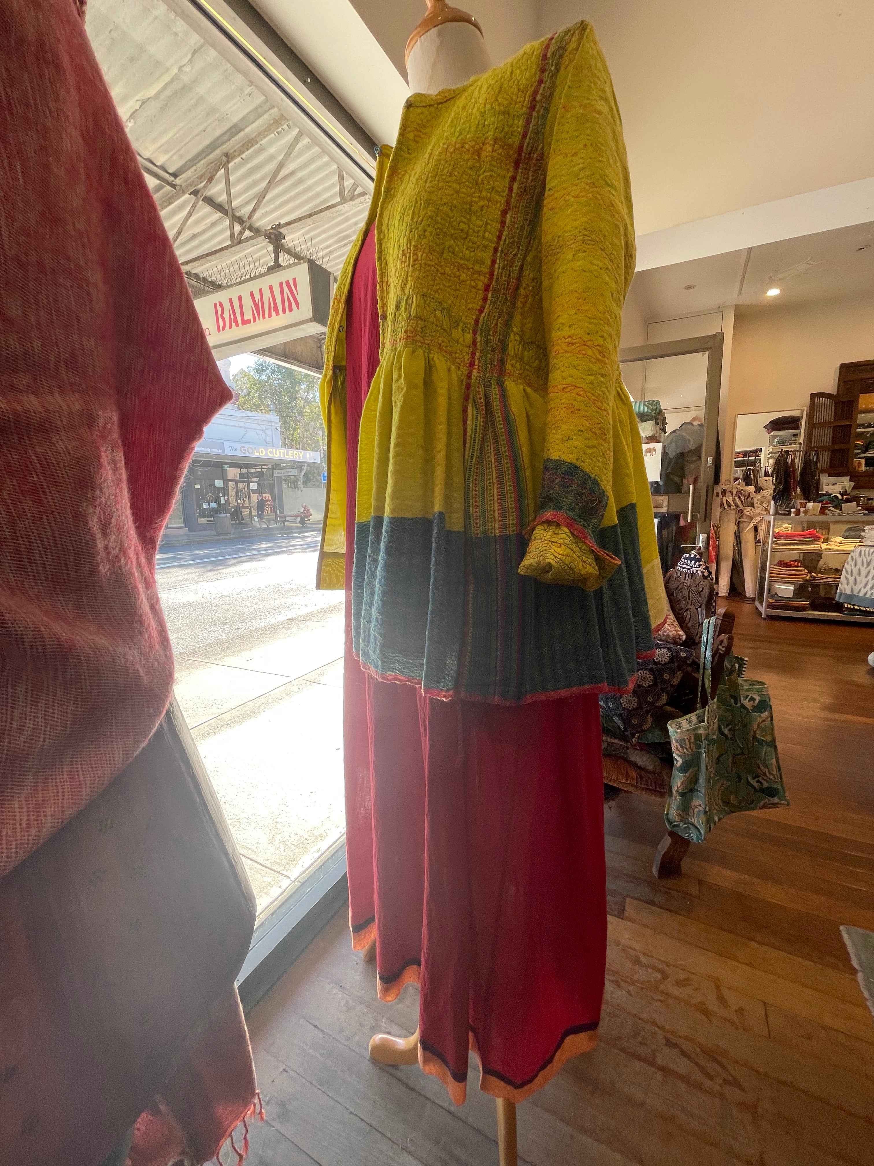 NILGIRI - Wool/Silk Jacket Chartreuse