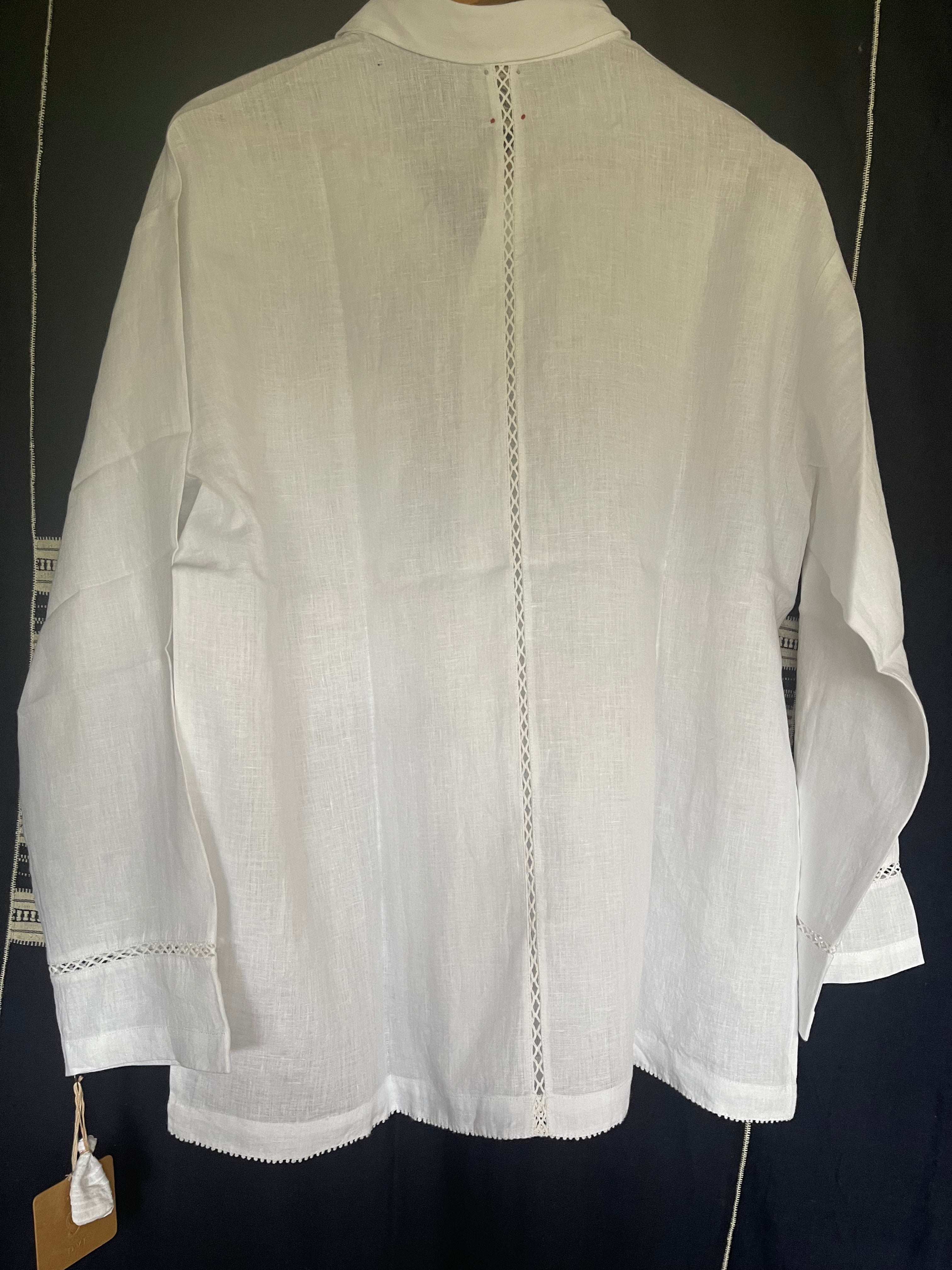 Lace + Linen Shirt - White