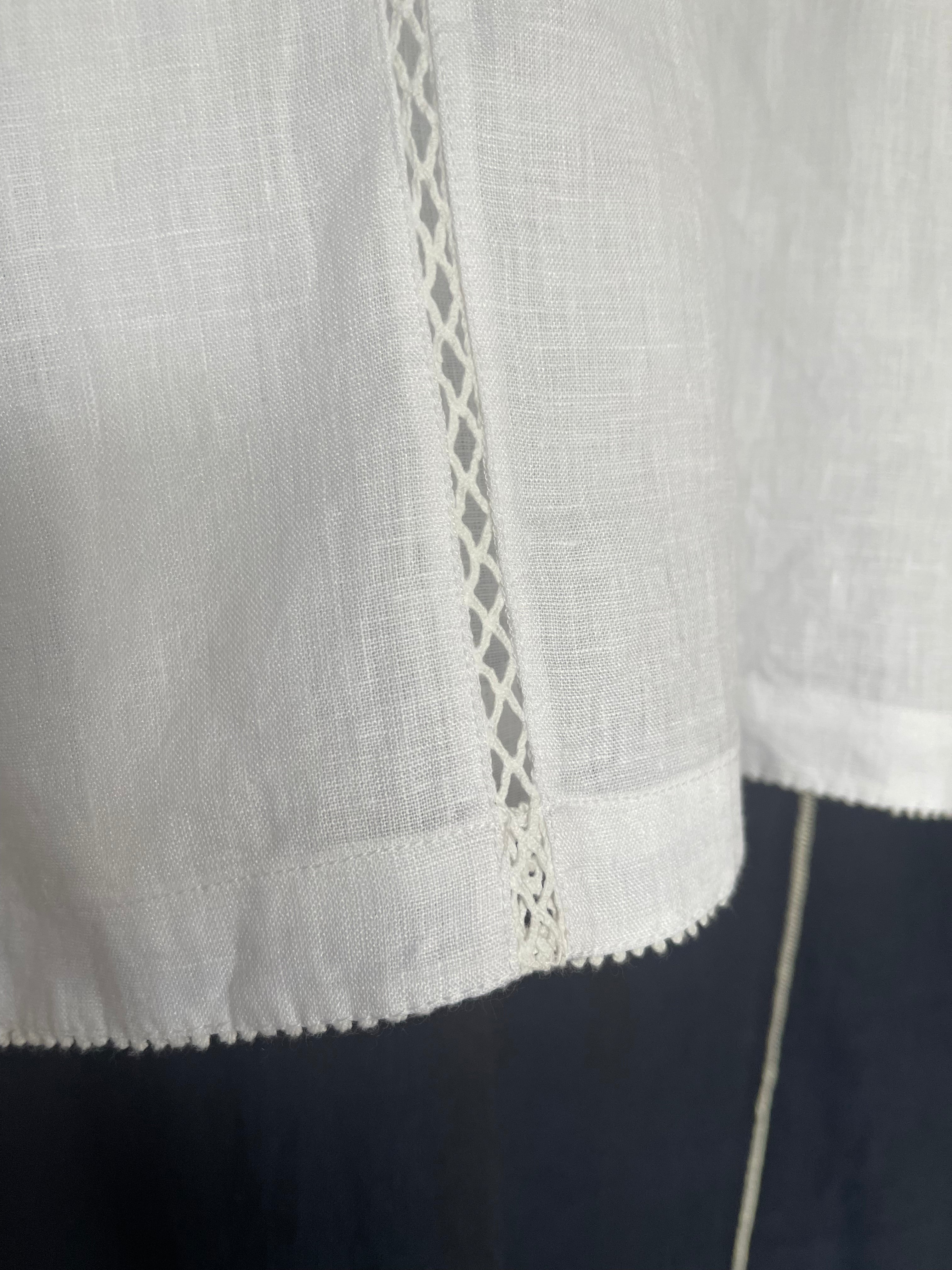 Lace + Linen Shirt - White