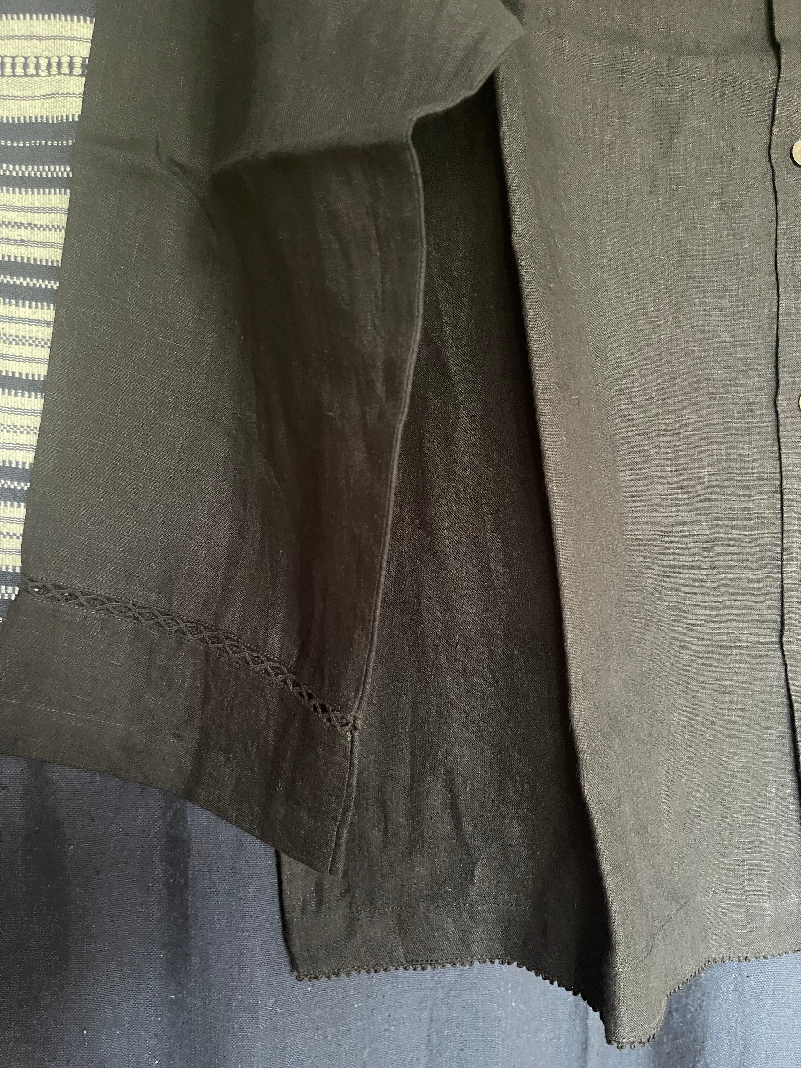 Lace + Linen Shirt - Black