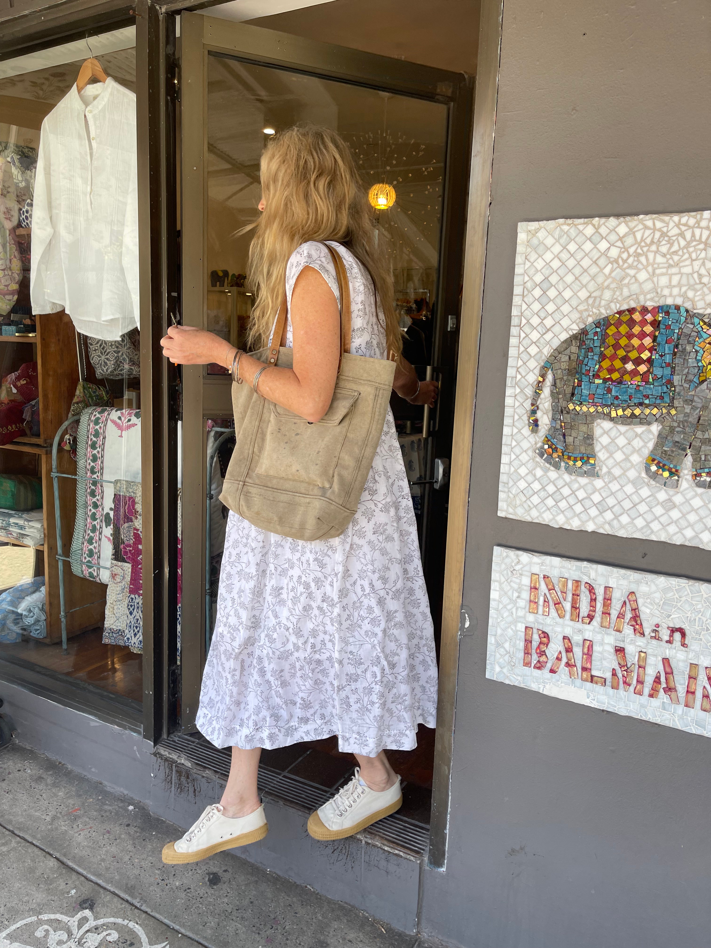 TOSHNI LINEN DRESS - Ecru Print