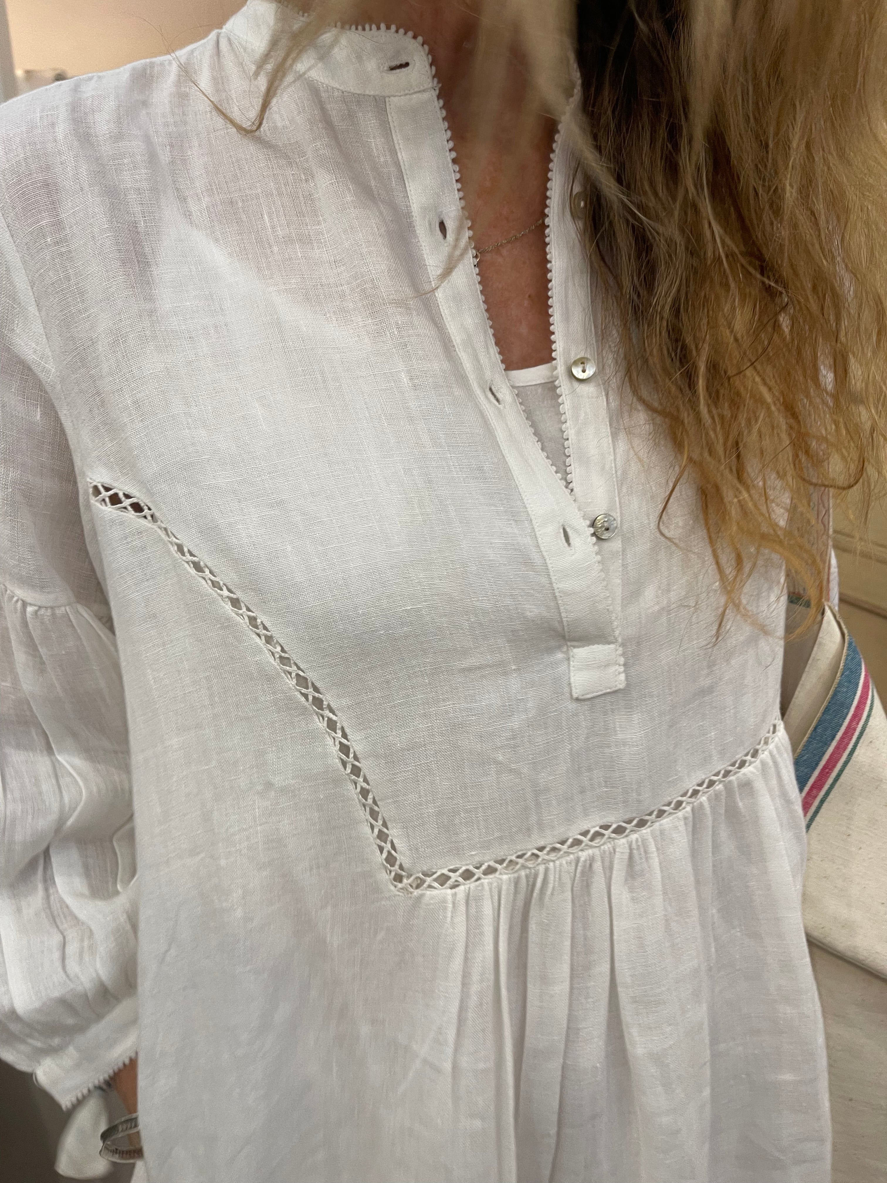 ERINA DRESS - WHITE LINEN
