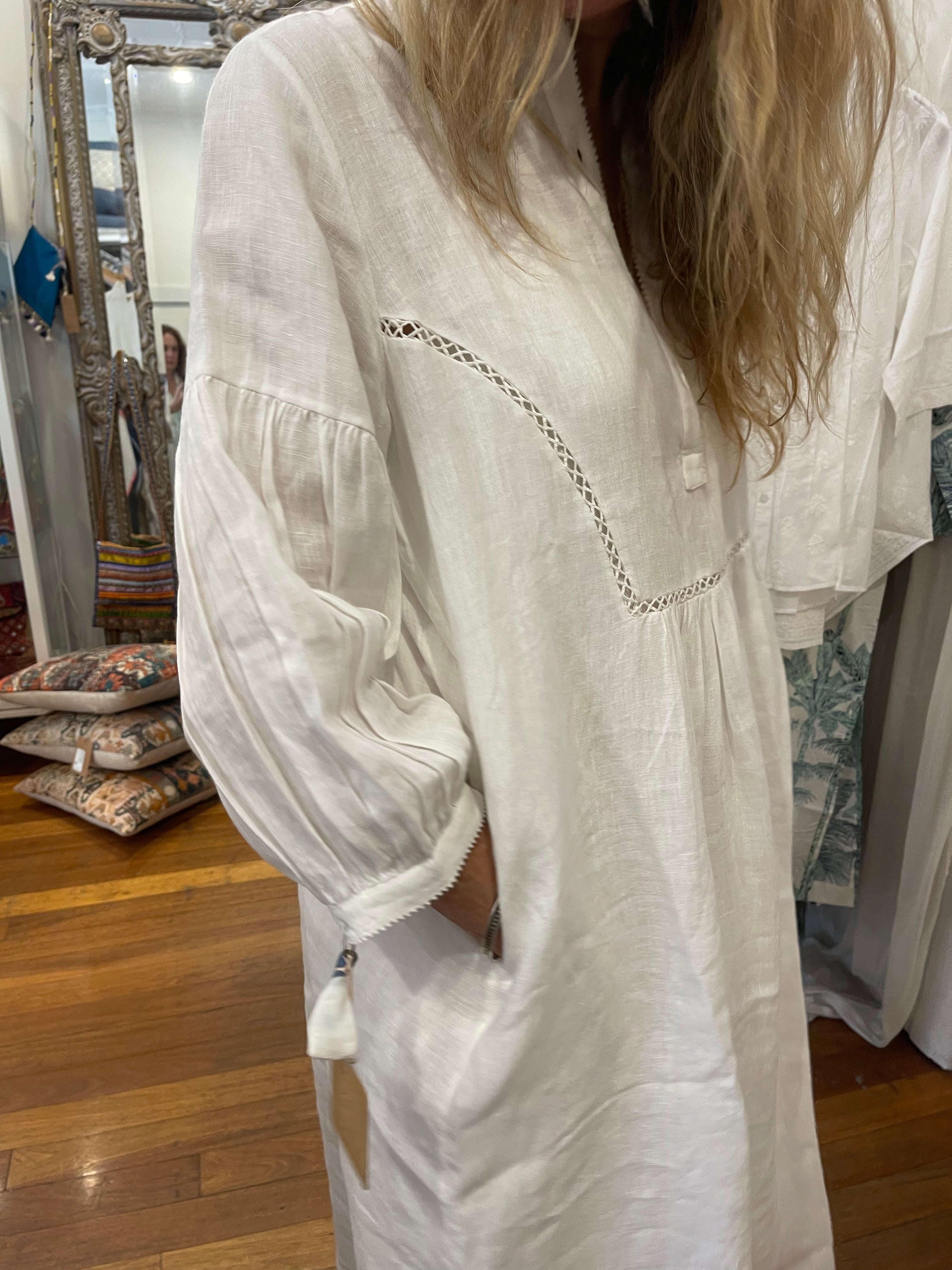 ERINA DRESS - WHITE LINEN