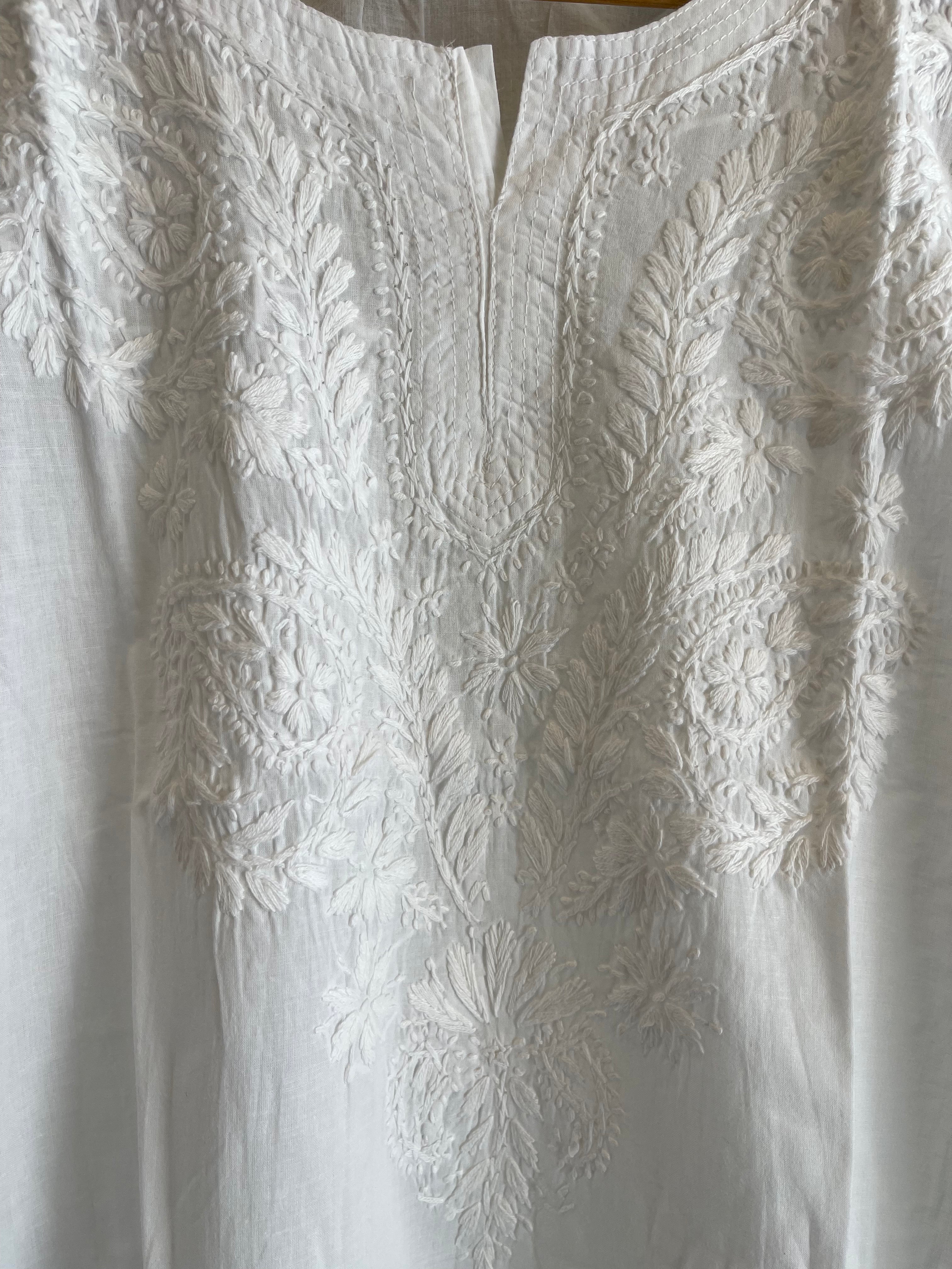 White on White Embroidered - Floral Empress