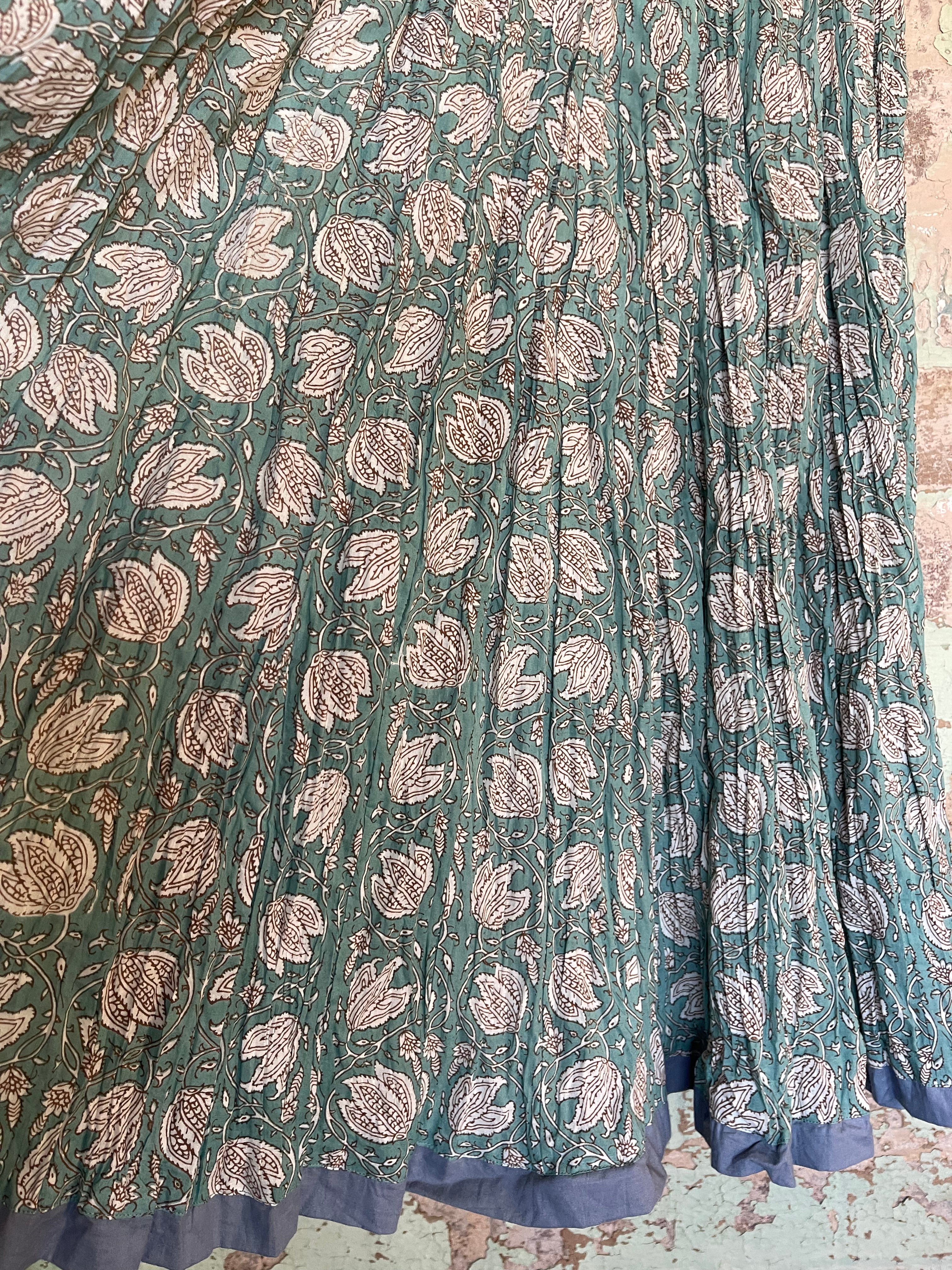 SKIRT - Floral Soft Teal