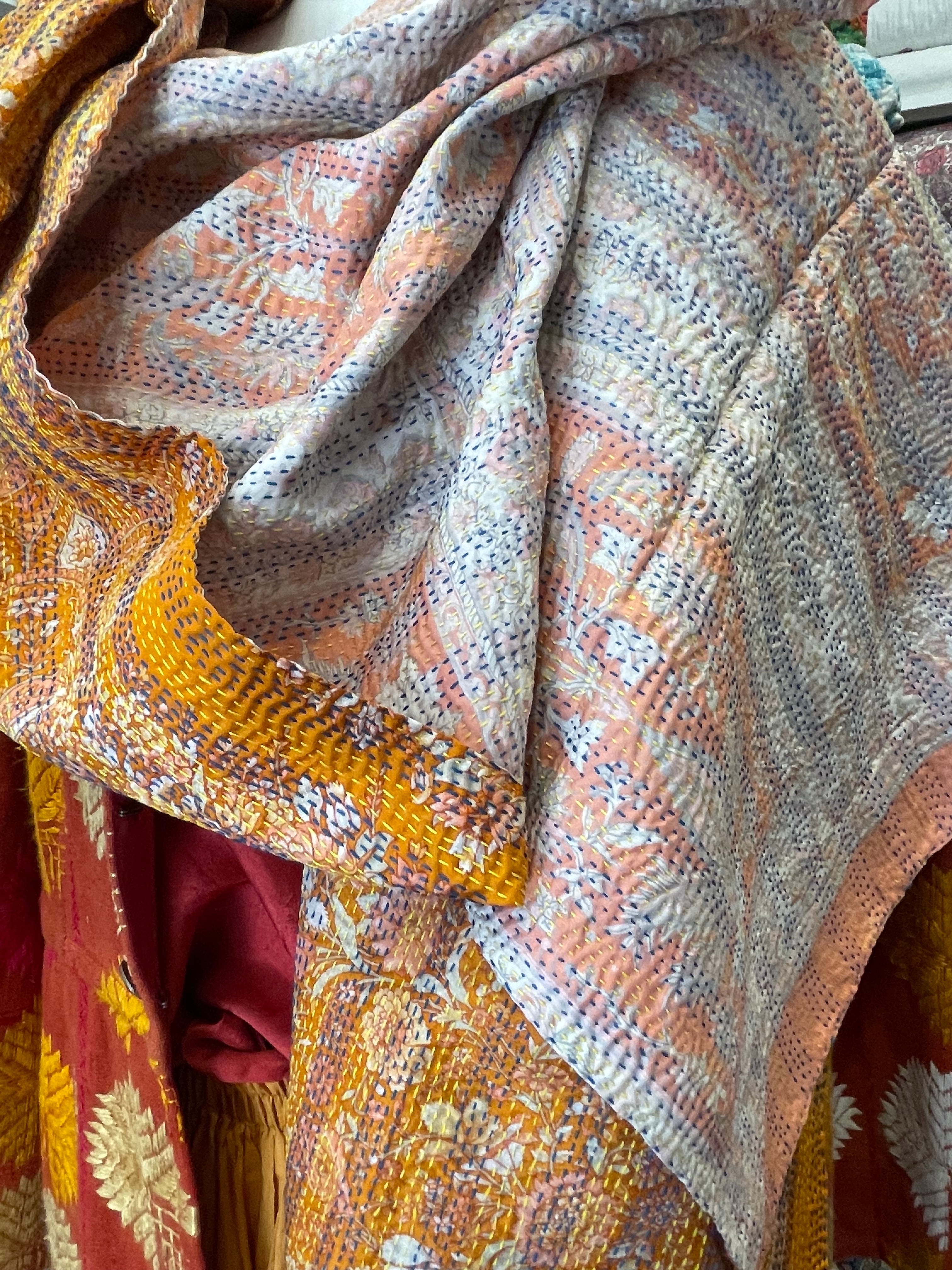 Kantha Silk Muffler - Autumn