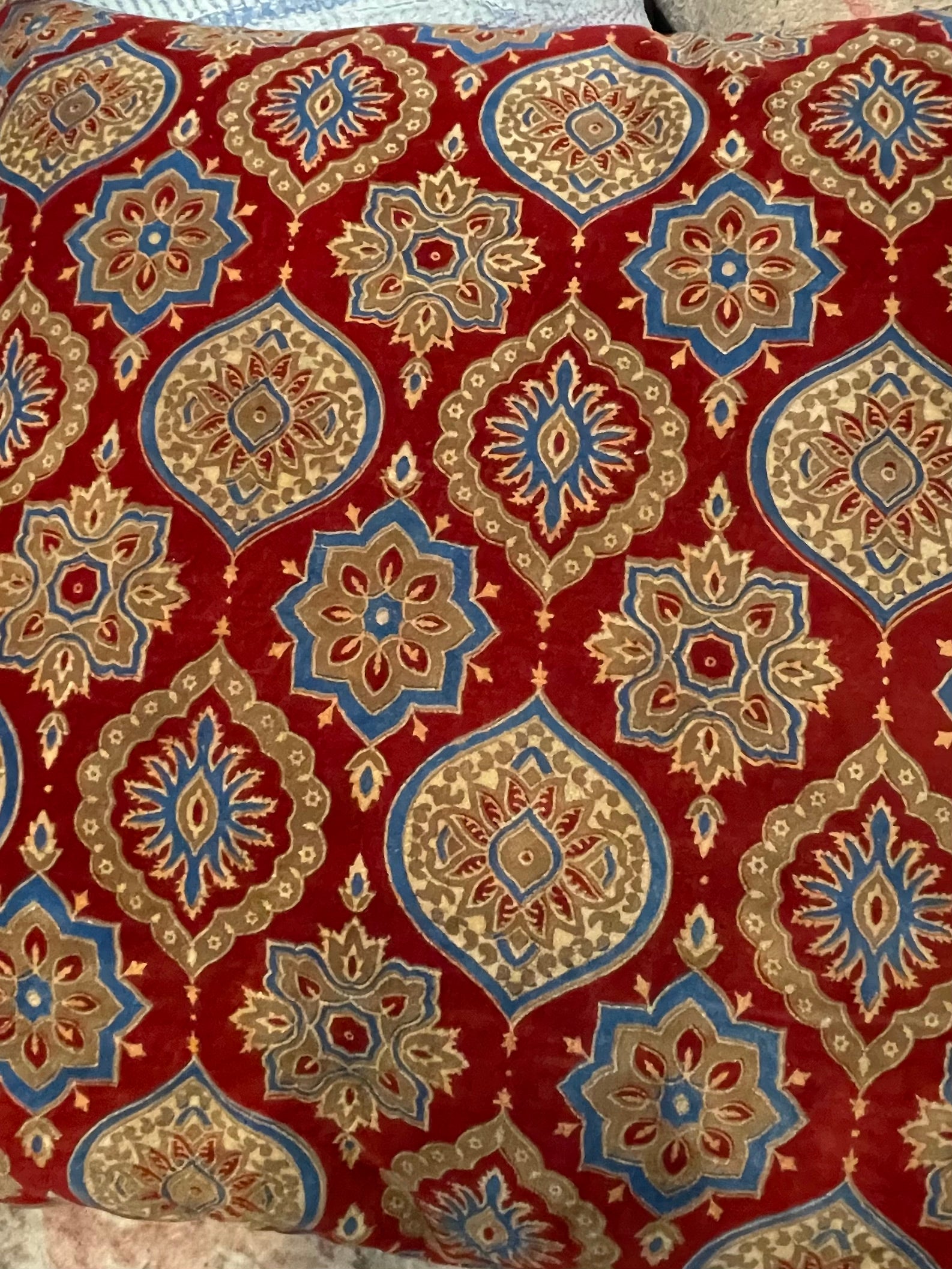 Ajrakh Velvet Cushion - Jewel