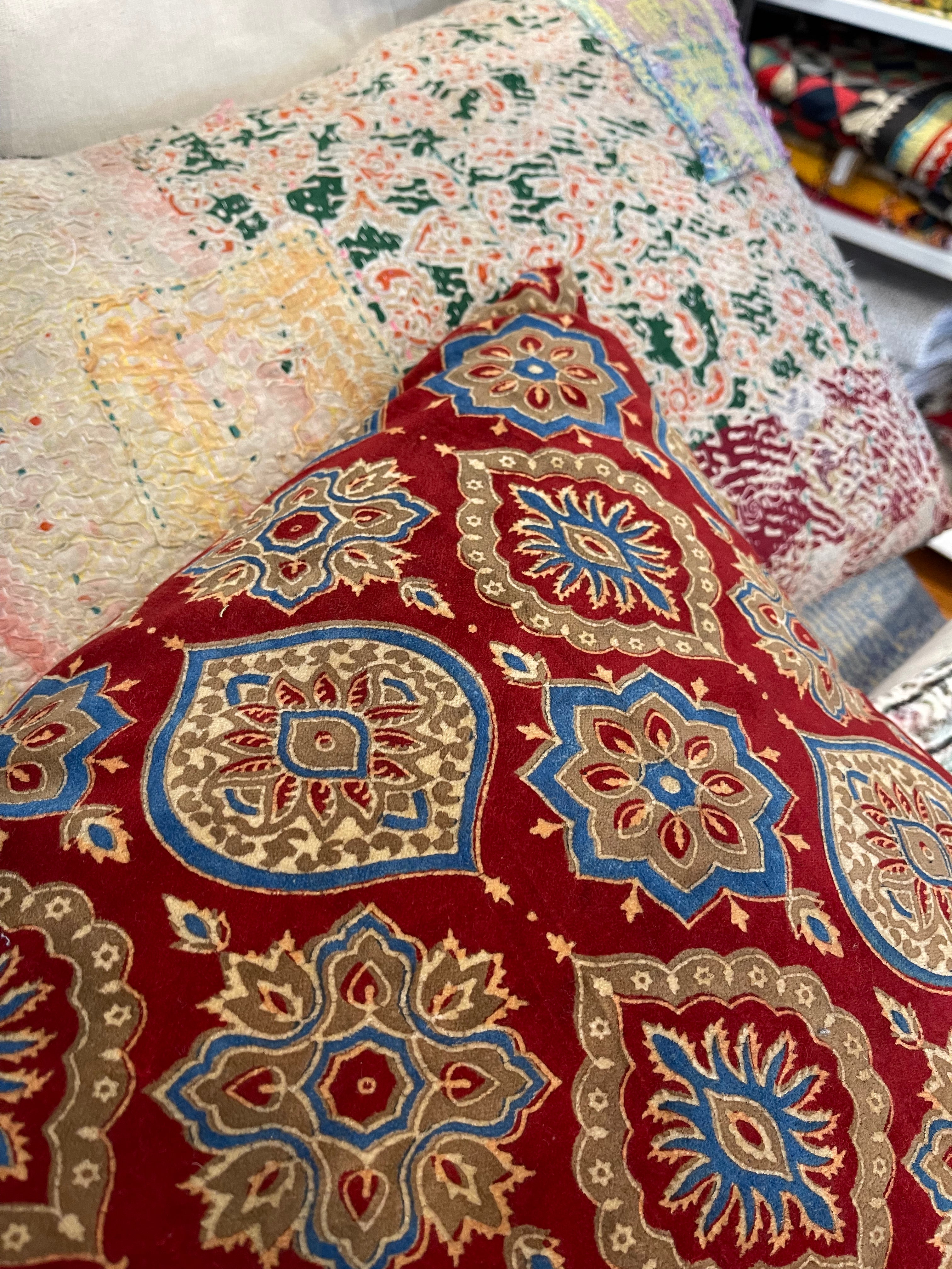 Ajrakh Velvet Cushion - Jewel