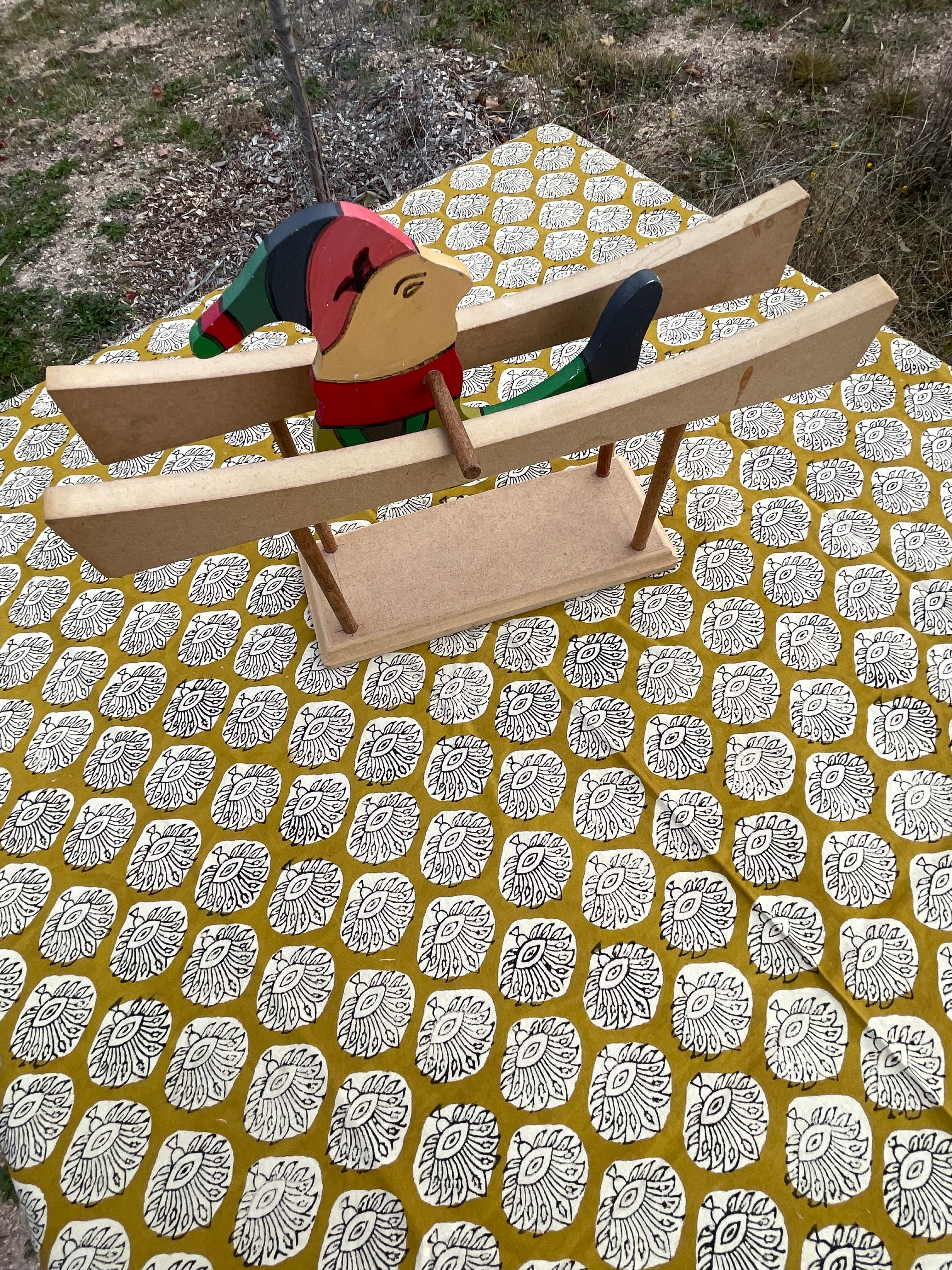 Handblock Printed Tablecloth - Mustard Flower