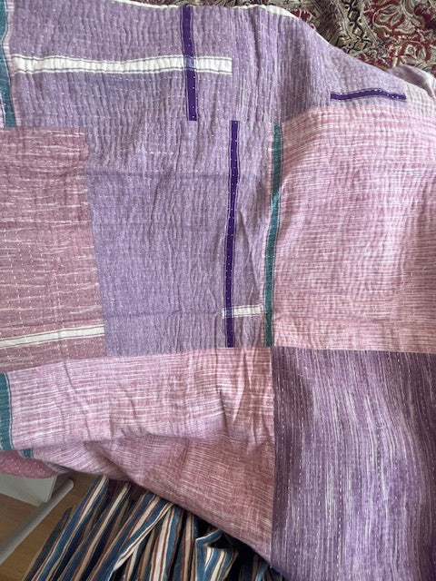 KHADI COTTON QUILT - Patchwork Stripe