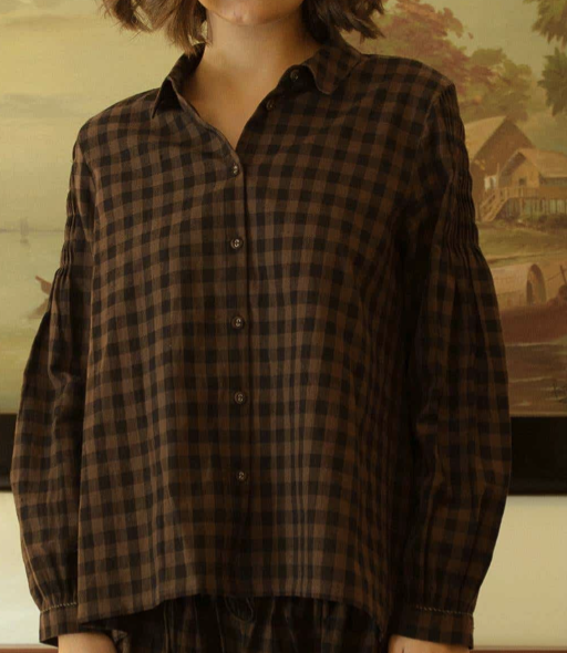 LOLA Handwoven Cotton Shirt - Autumnal Check