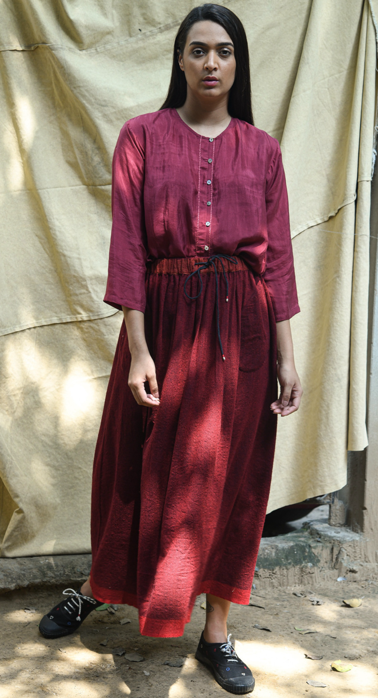 LOHITA WOOL SKIRT - POMODORA