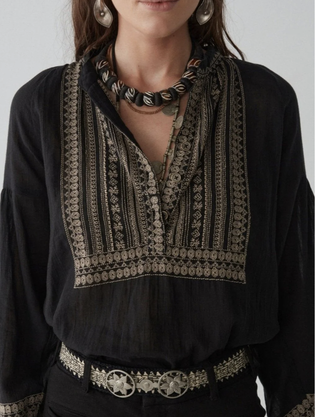 Tina Blouse - Charcoal