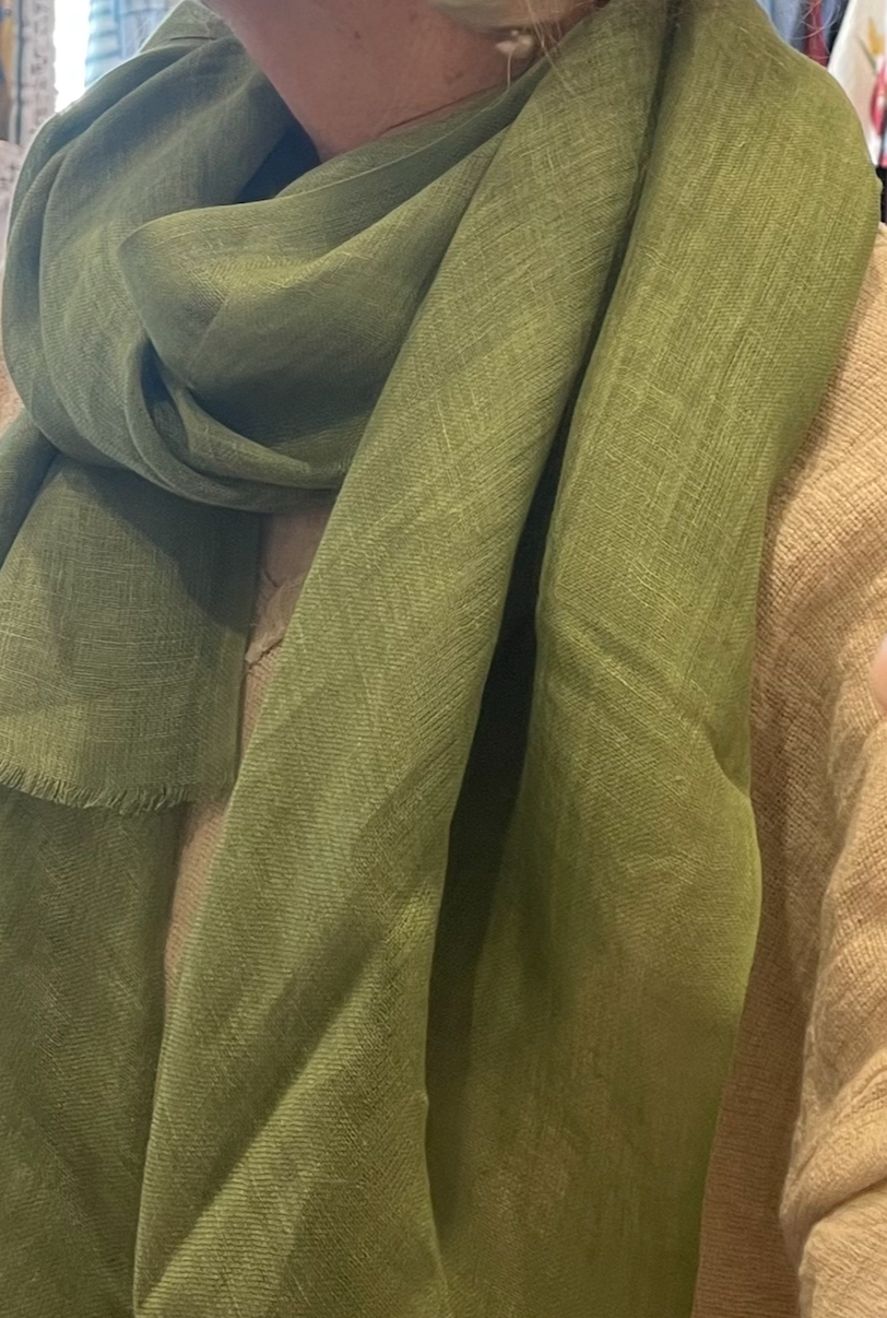 Linen Scarf - Deep Sage