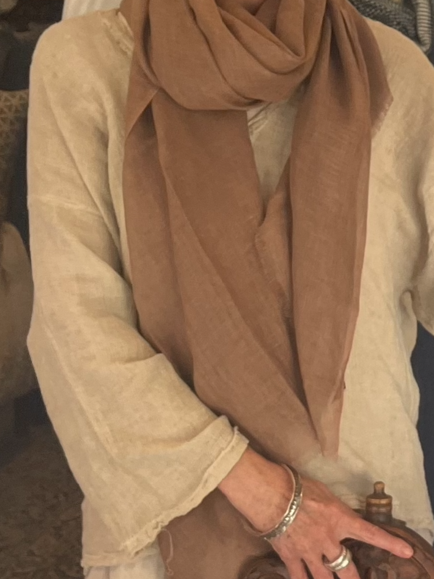 Linen Scarf - Mushroom