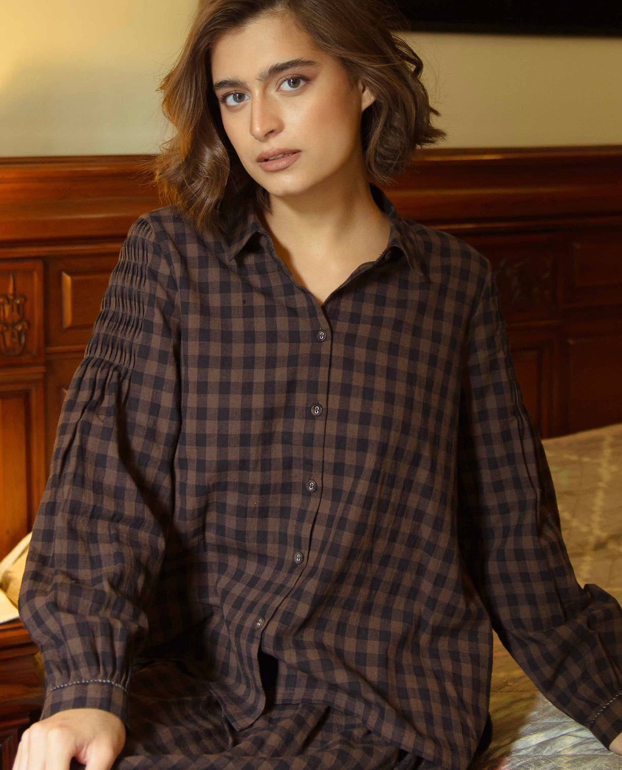 LOLA Handwoven Cotton Shirt - Autumnal Check