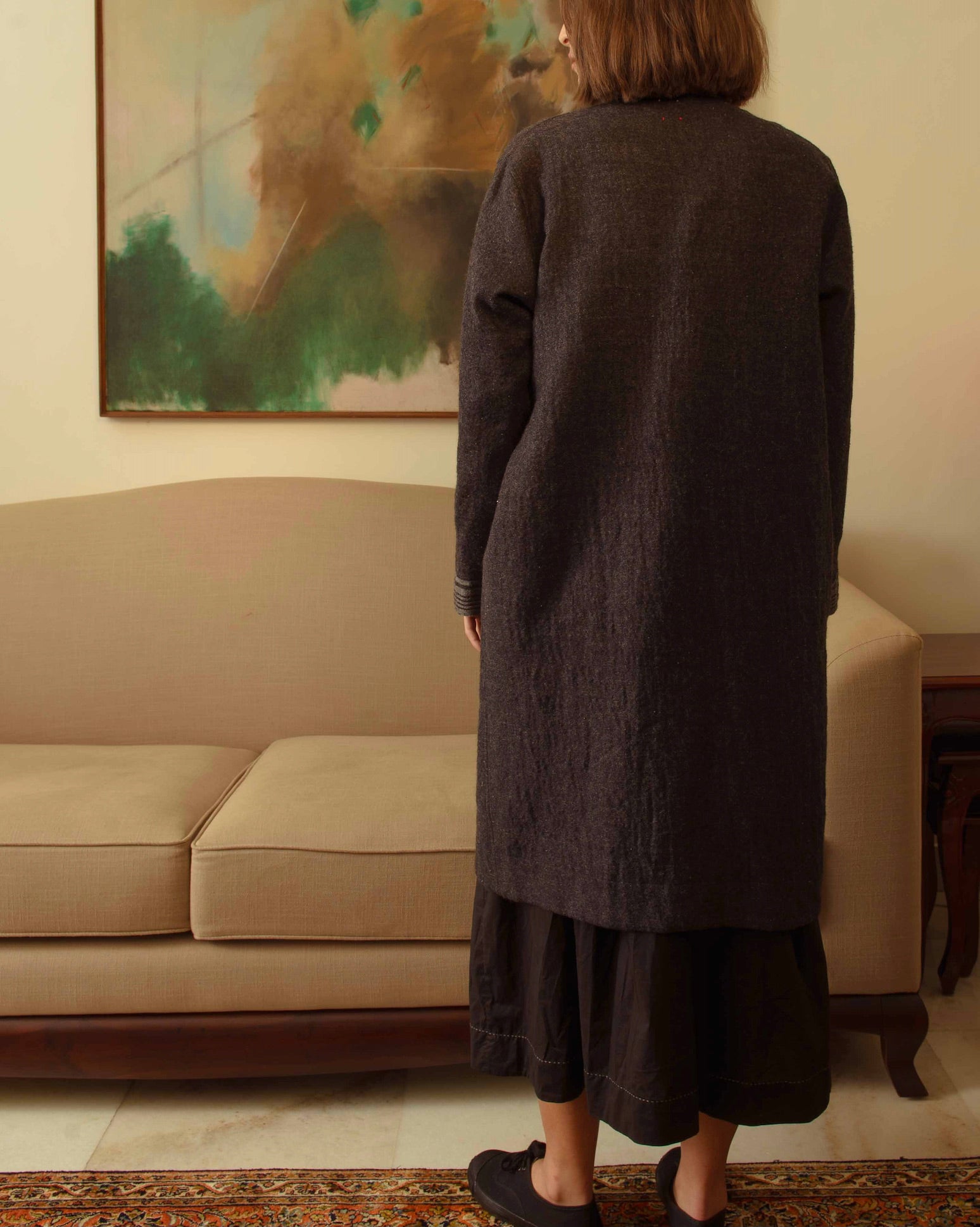 DIYA REVERSIBLE WOOL JACKET - Charcoal
