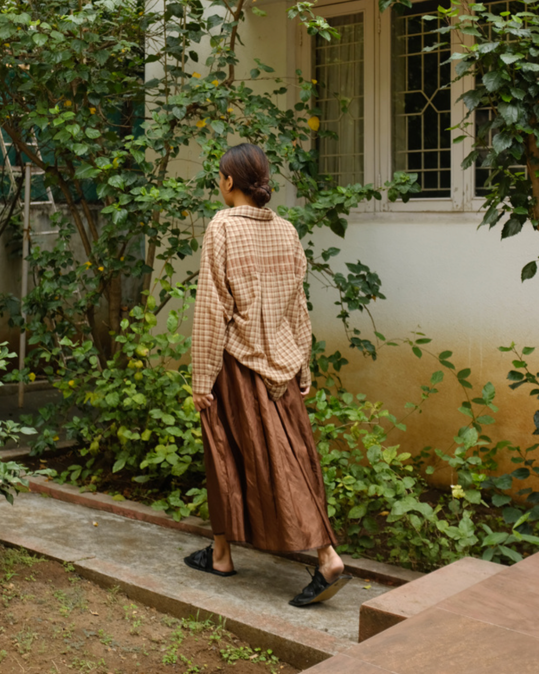 COTTON OVERSIZE SHIRT - Earth Double Check