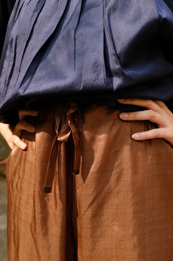 SILK PANTS - Mud