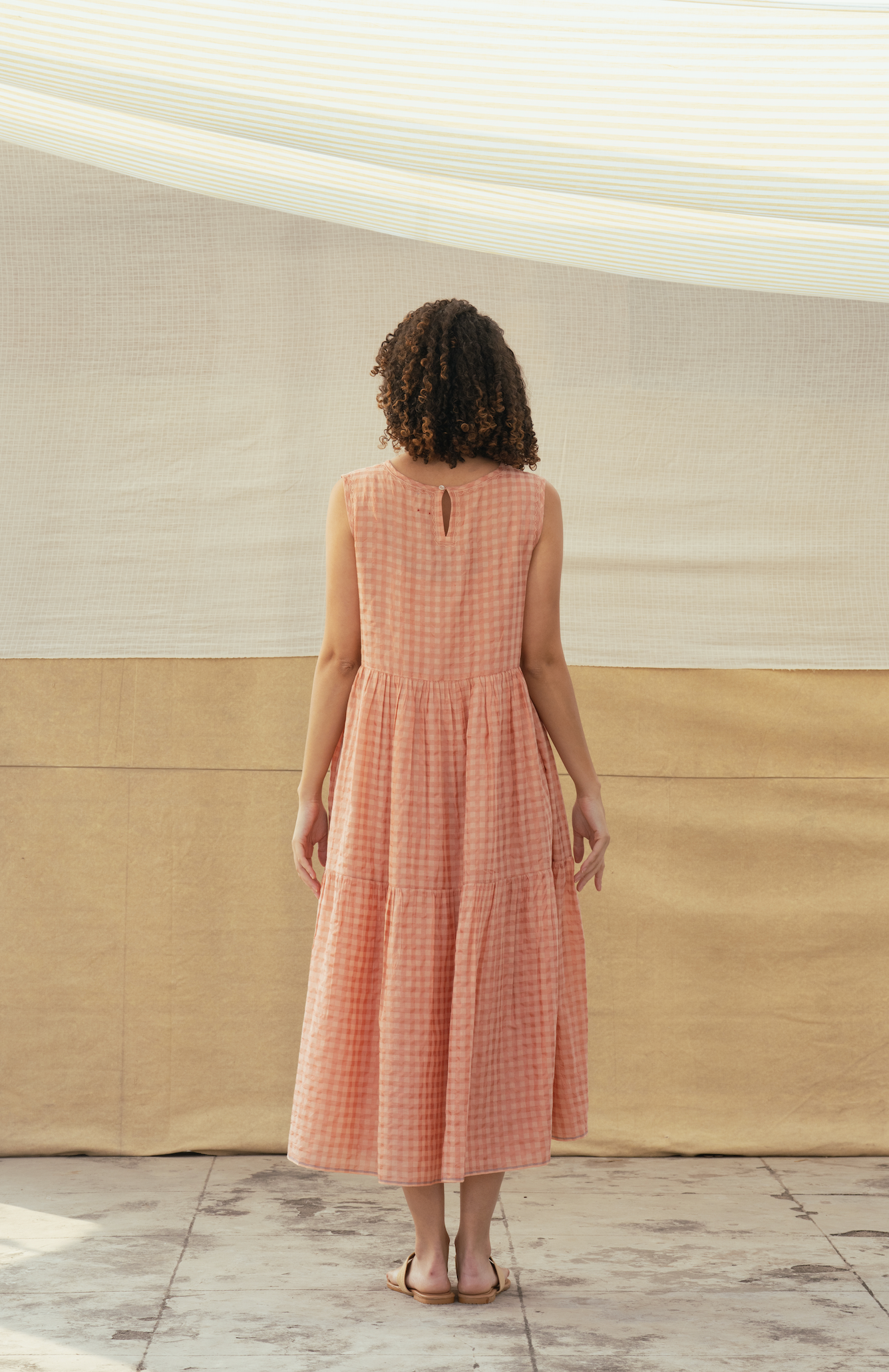 Cotton + Silk Dress - Apricot VIDYA