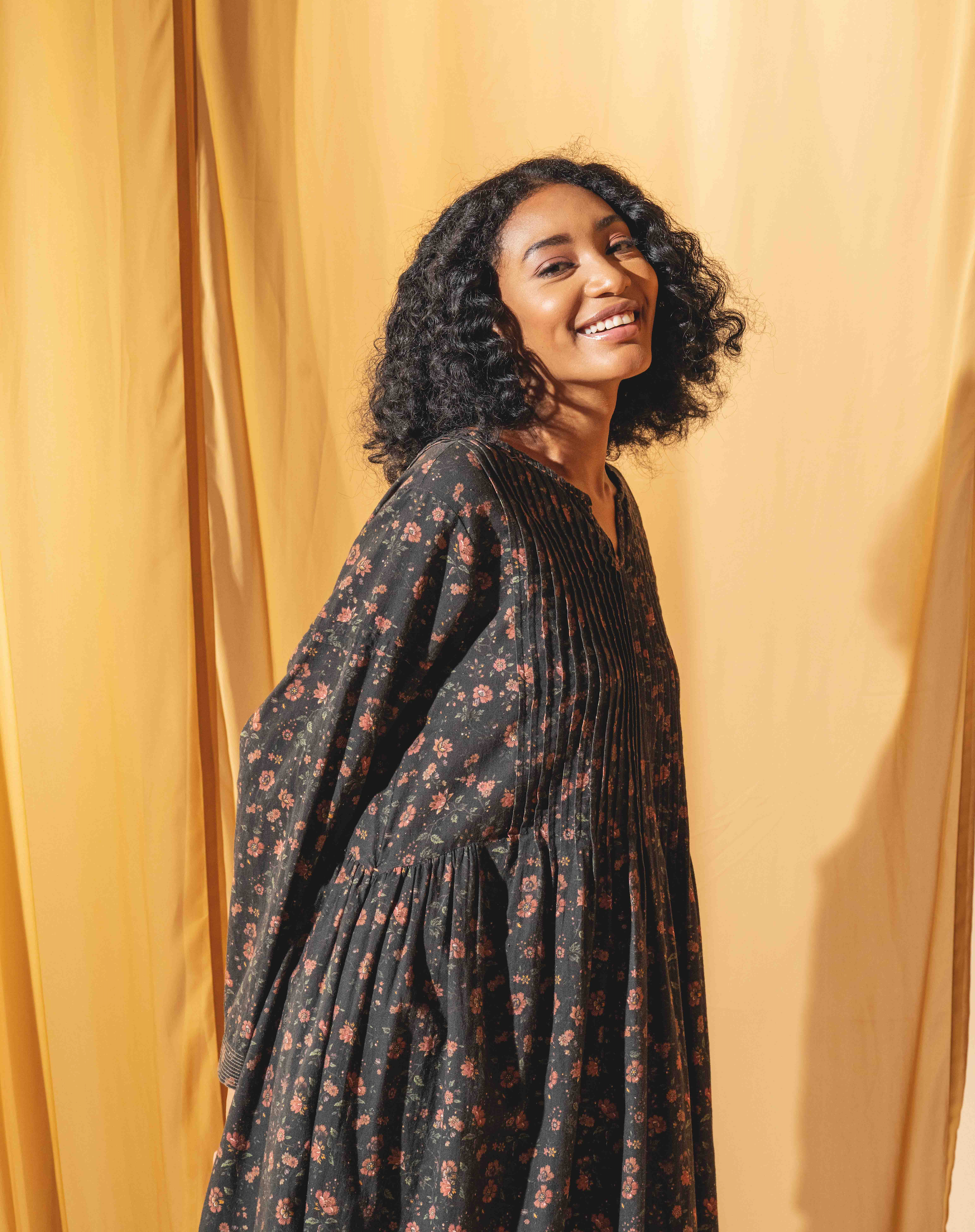 BHAVYA Dress - Floral print cotton/linen