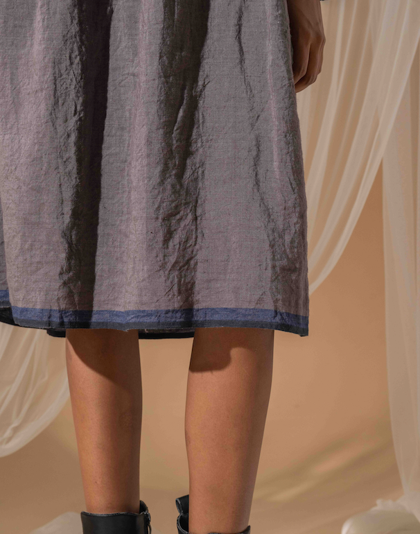 BHAVYA Dress - Storm Linen Pintuck