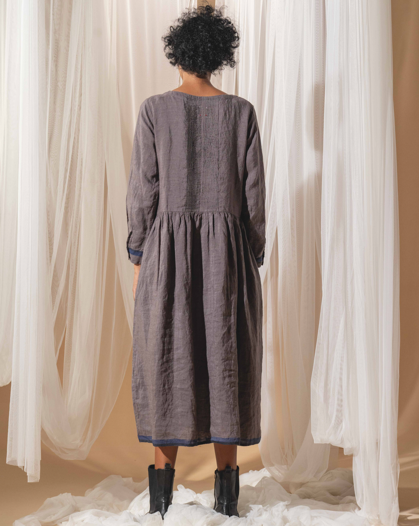 REEVA Dress - Storm Grey Linen