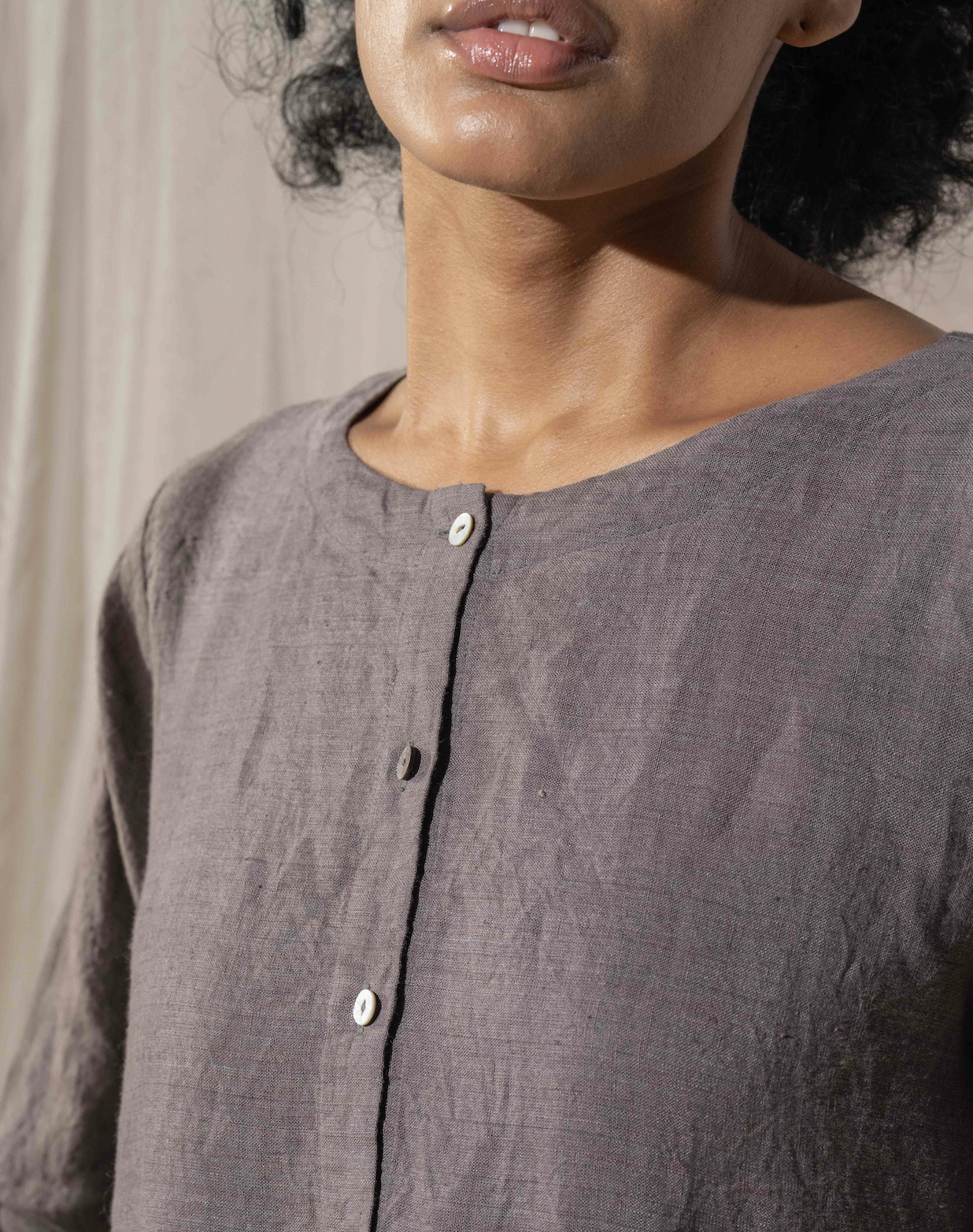 REEVA Dress - Storm Grey Linen