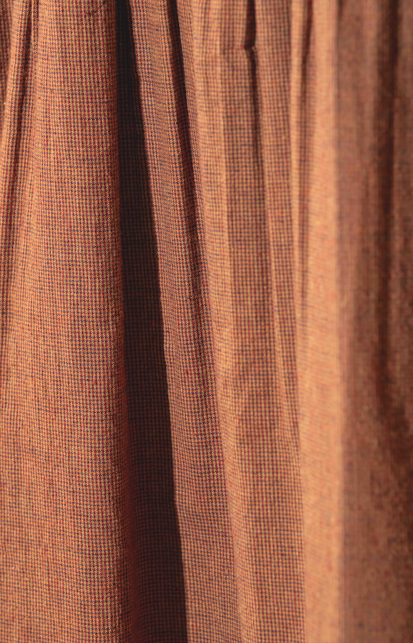 ANISHA DRESS - Rust/Indigo Cotton Check