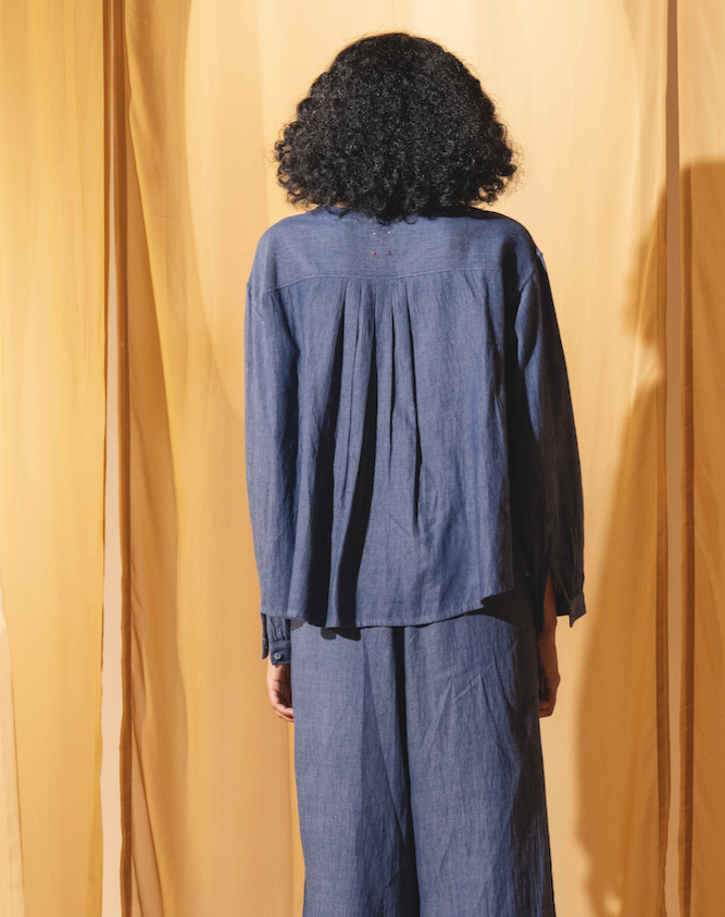 VARALIKA - Embroidered Denim Blouse