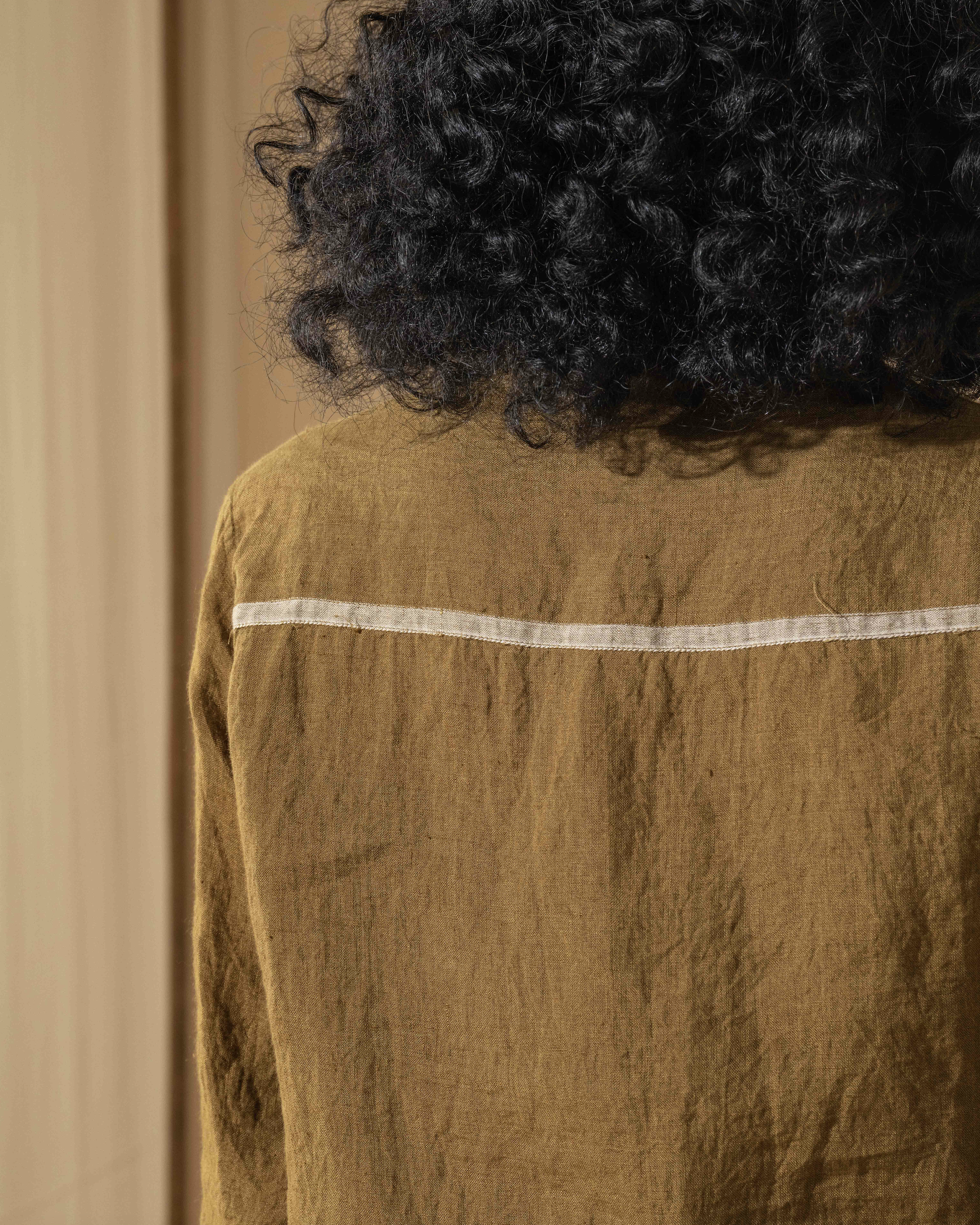 GARGI Shirt - Linen Pintuck Gold/Mustard