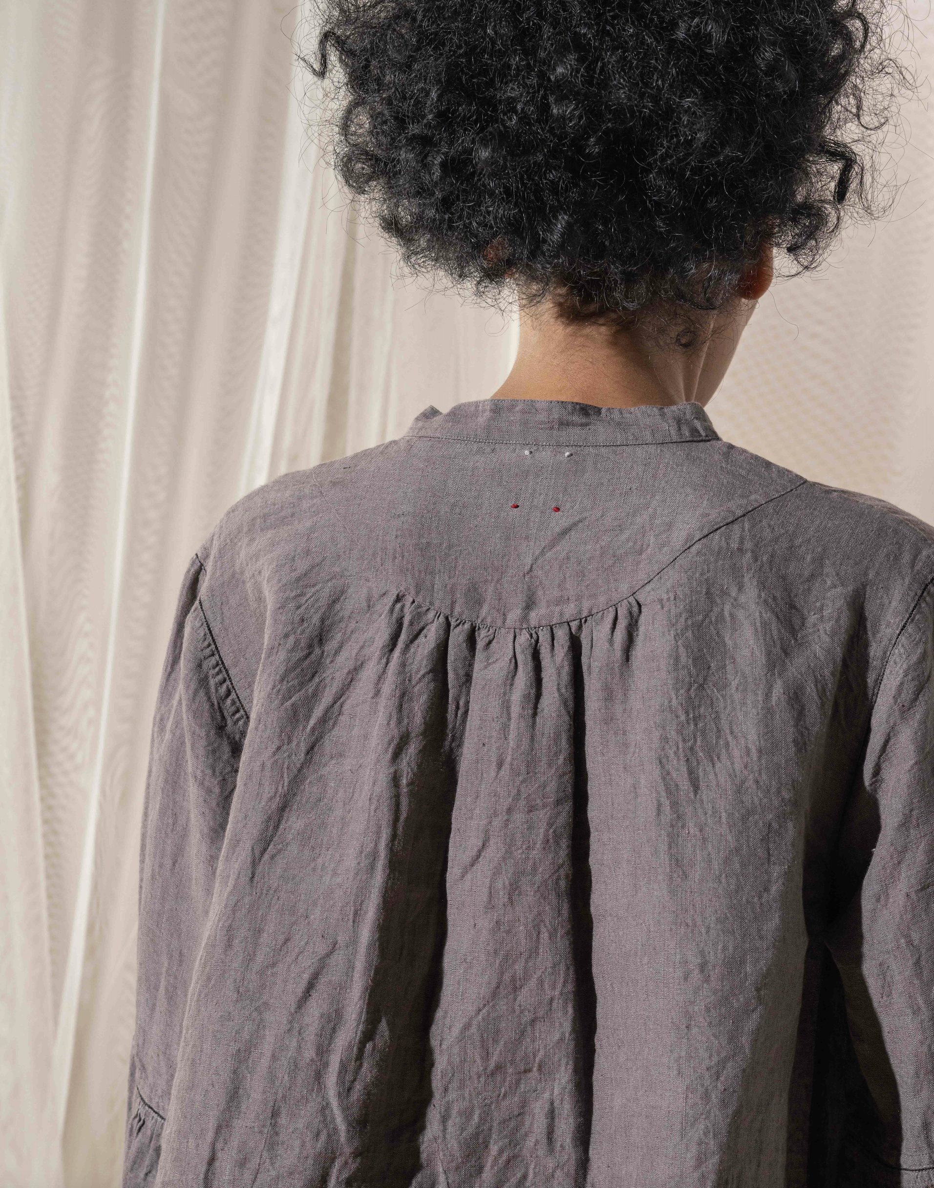 BARUNI - Linen Blouse in Storm