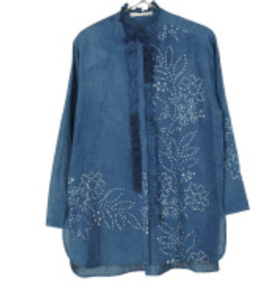 AMBER 53 - Soft Blue Indigo Shirt