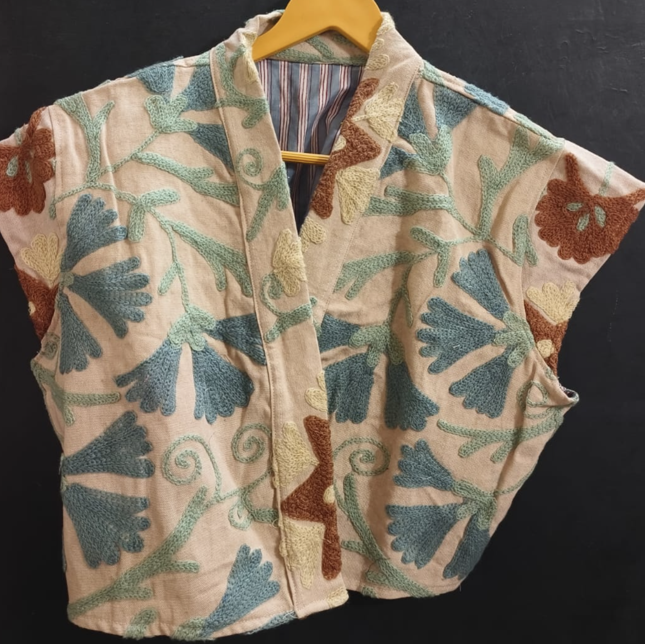 Capped Sleeve Top - Summer Beach