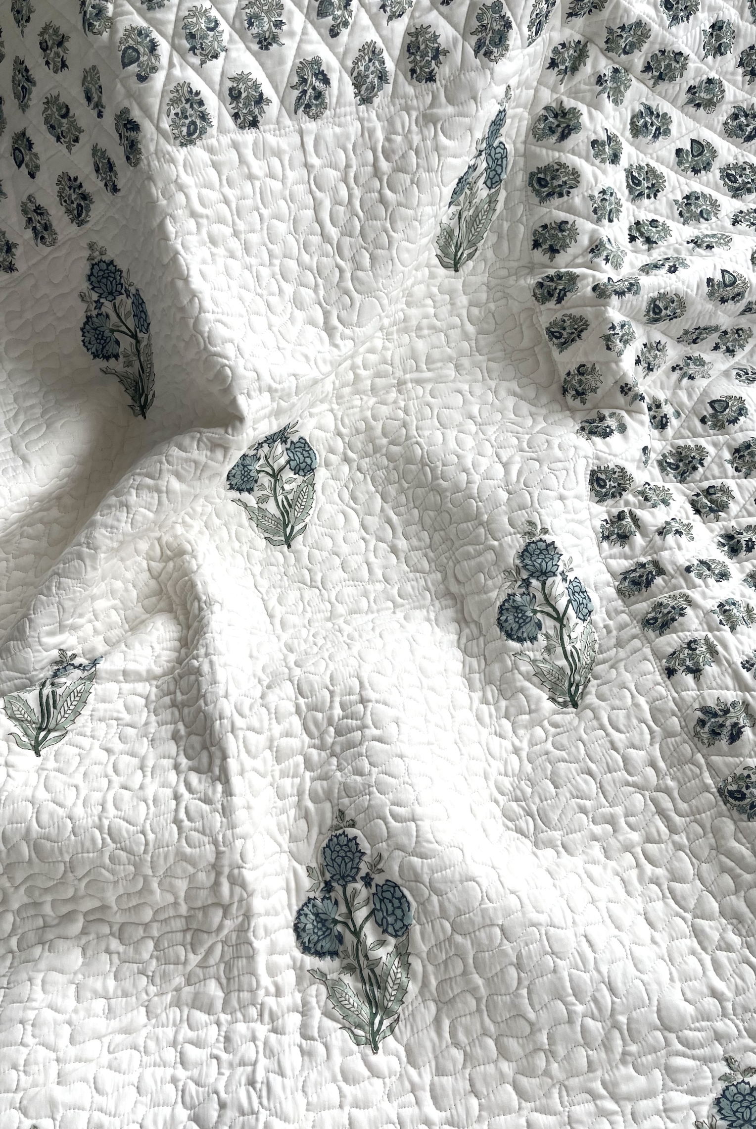 Cotton Quilt - Foget - Me - Not Blue