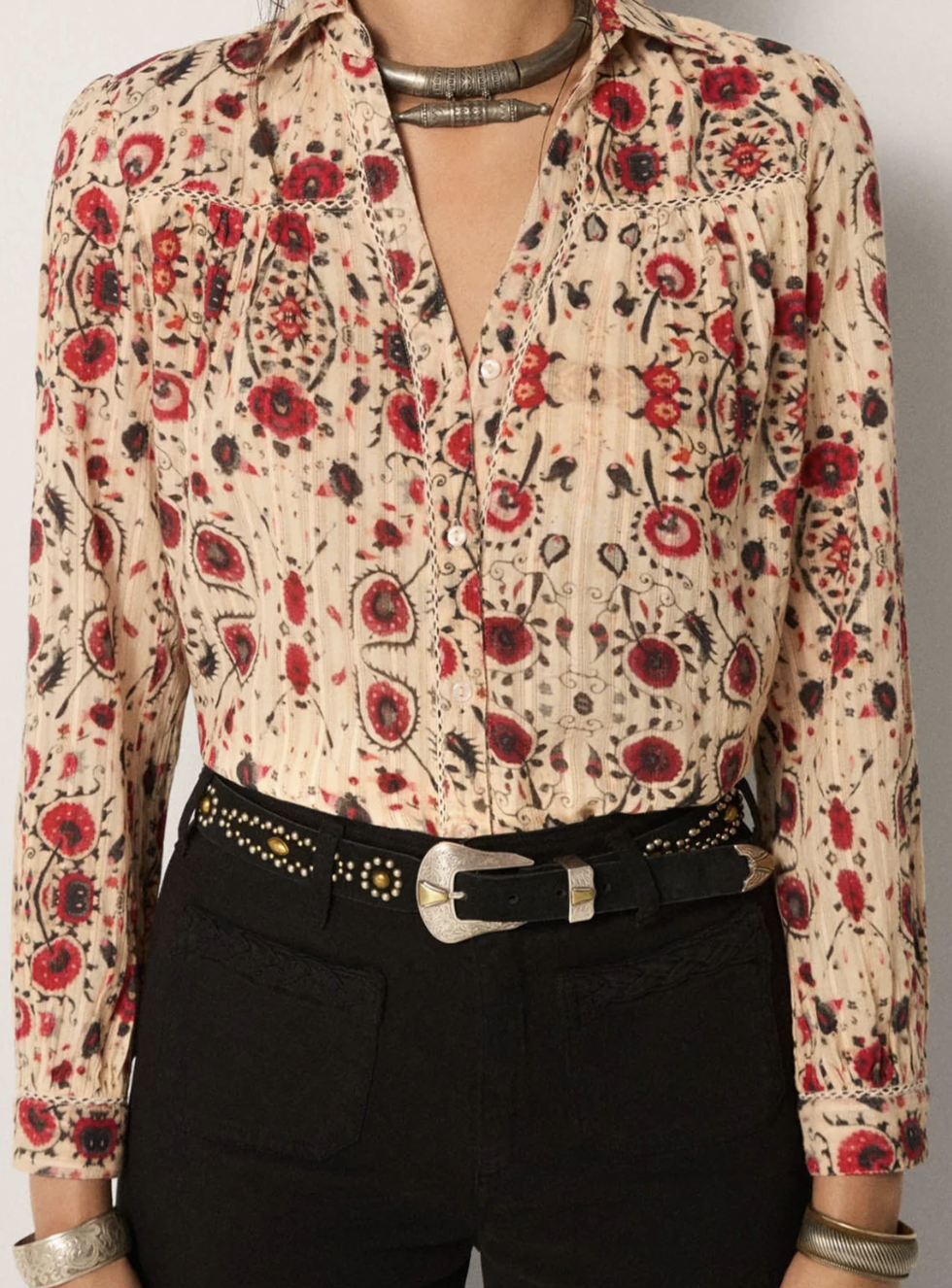 Amrit Blouse - Coquelicot Coquillage