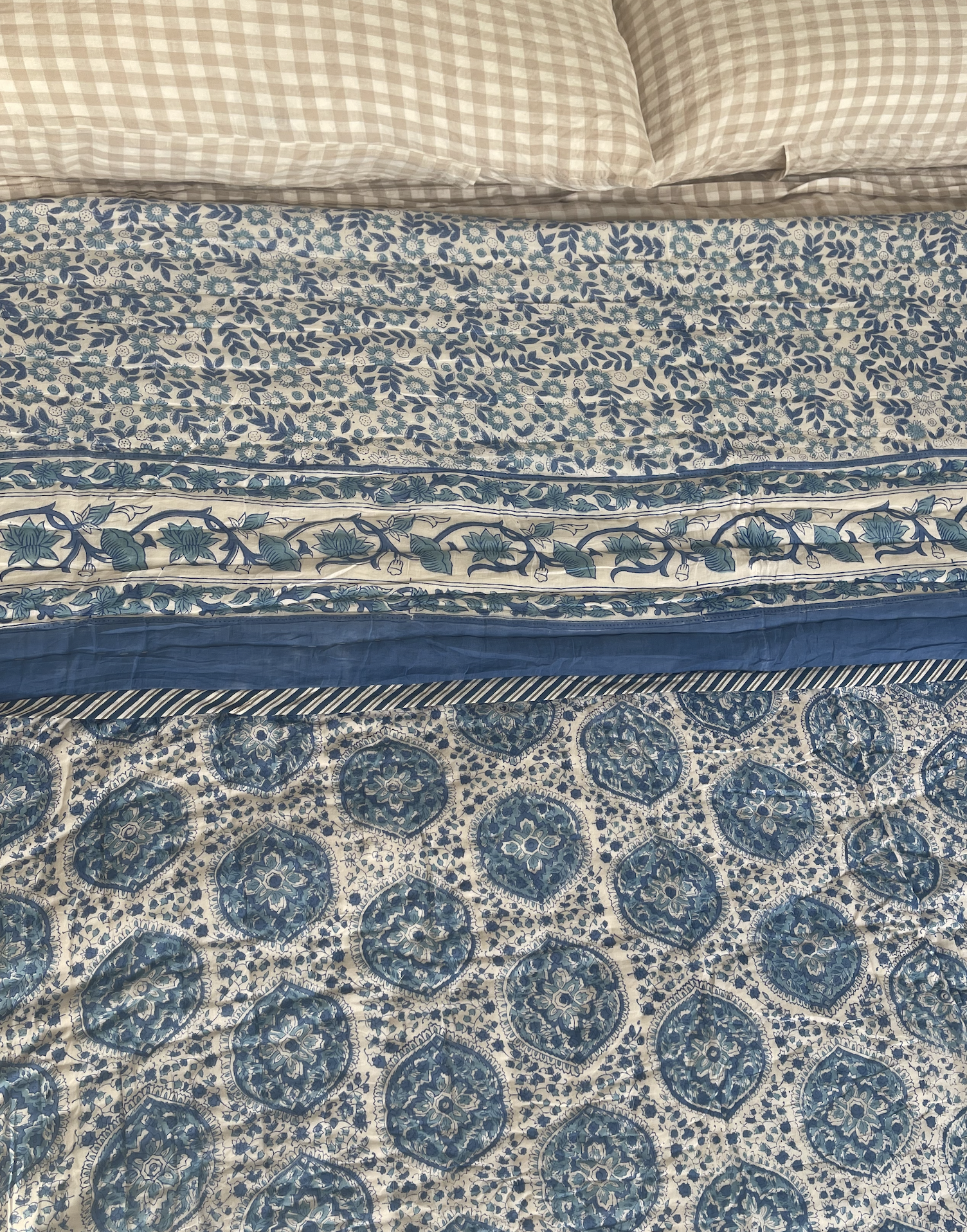 Jaipuri Cotton Quilt - Classic Blue