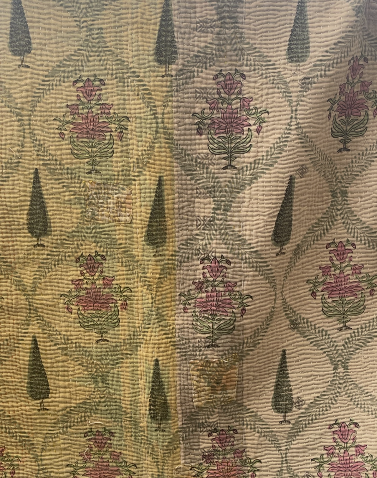 VINTAGE KANTHA -French Floral |Demi Yellow