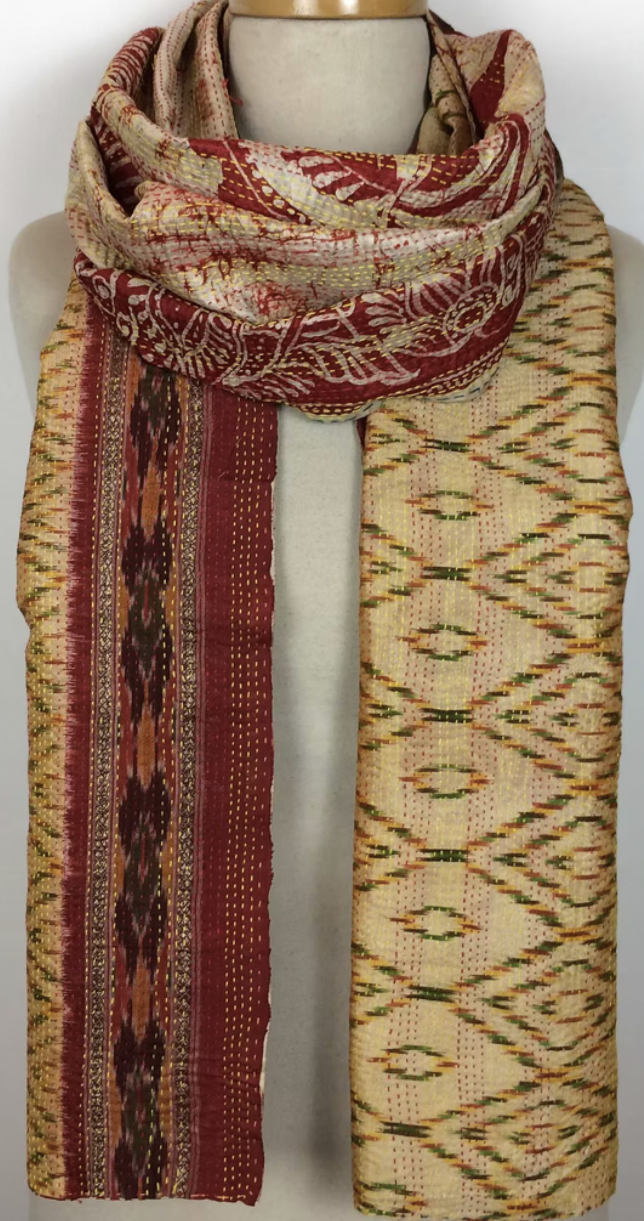 Kantha Silk Muffler - Desert Ikat