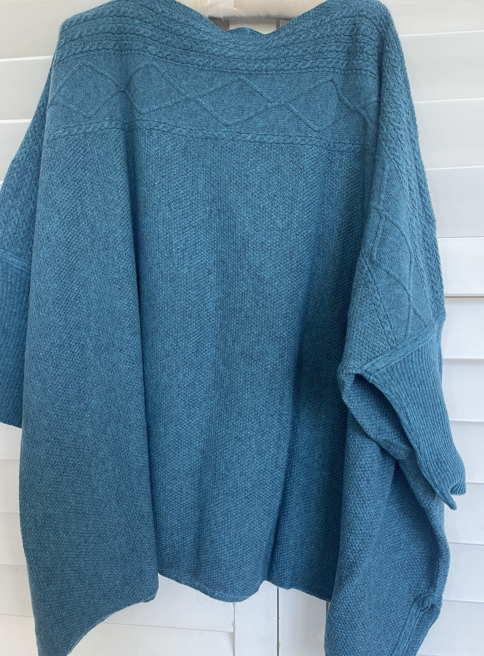 Boat Neck Cable Knit - TEAL