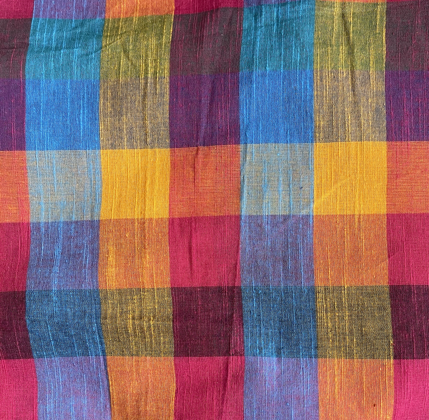 Madras Check Handloomed Cotton - Sky Check