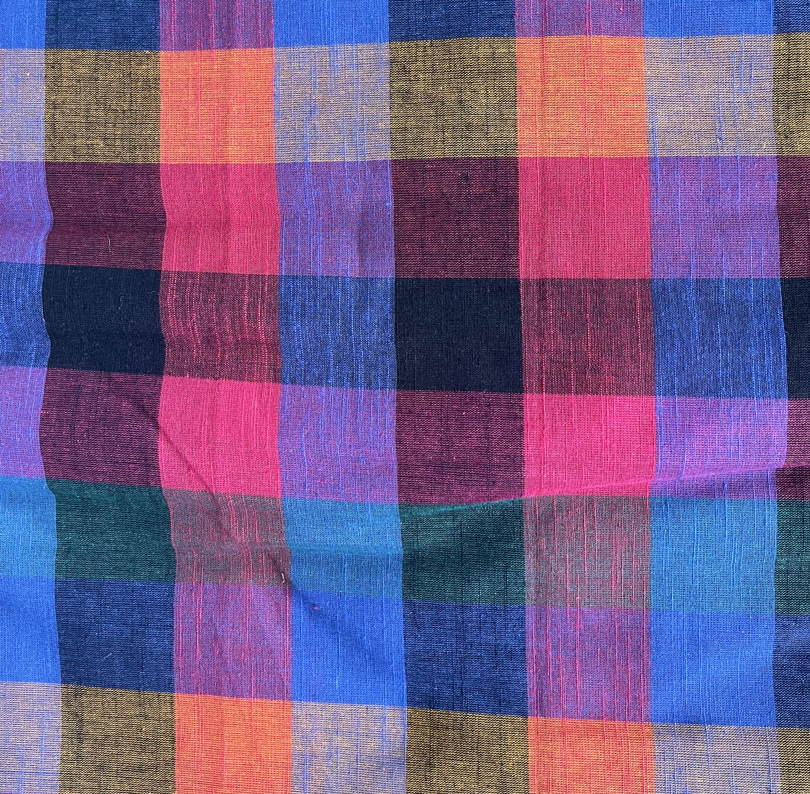 Madras Check Handloomed Cotton - Charcoal Check