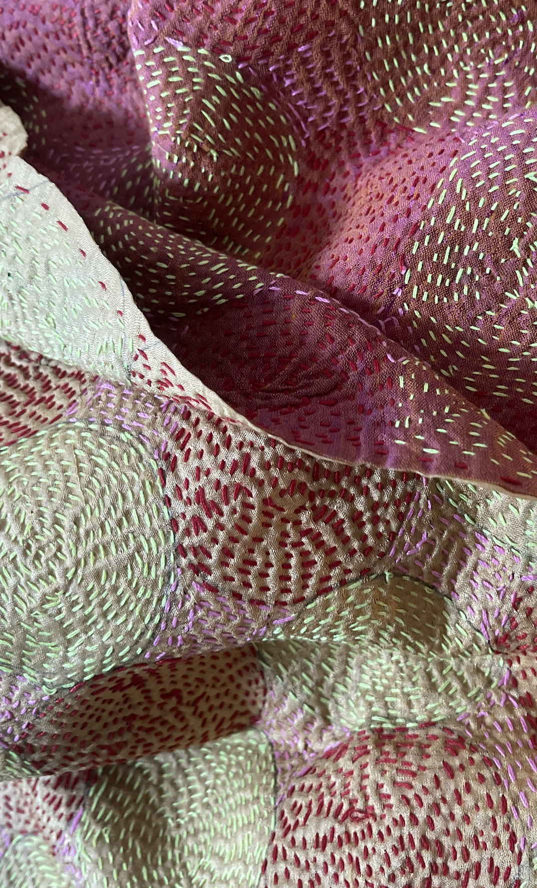 Kantha Silk Scarf - CIRCULAR SUNLIGHT