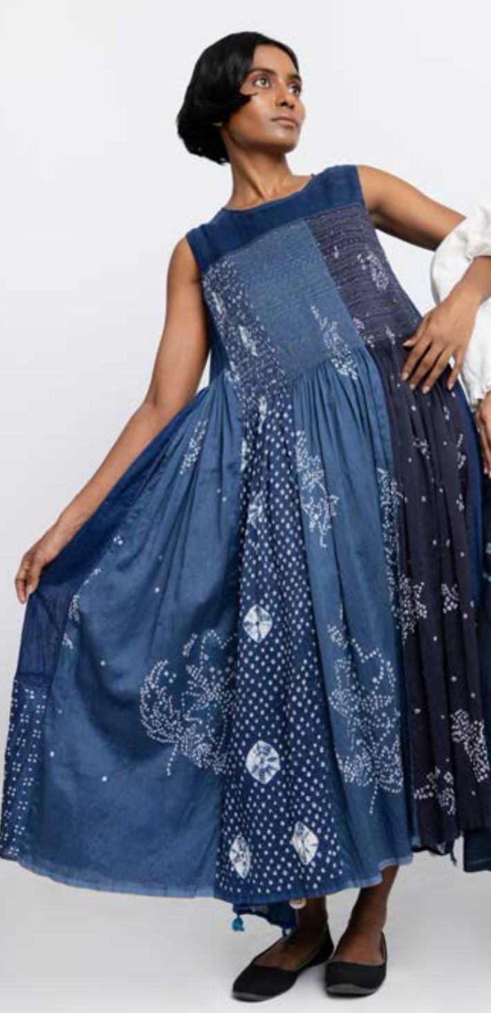 AMBER 17 - Sleeveless Indigo Dress