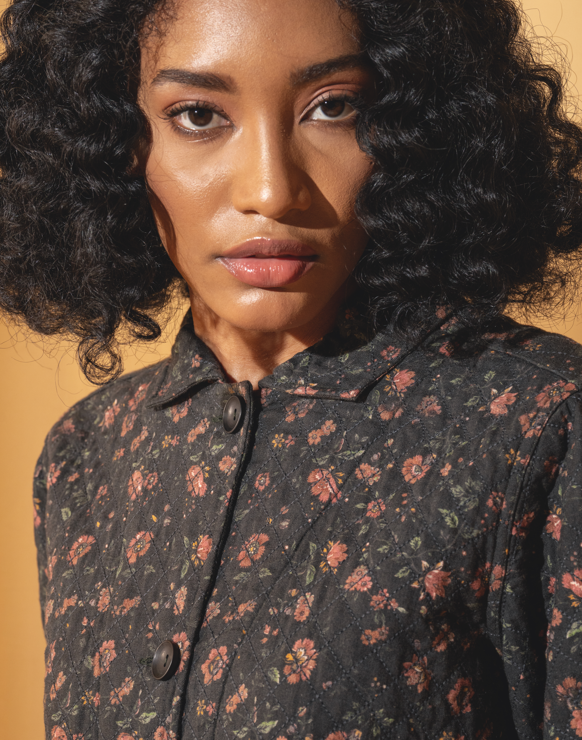 RUTVI Jacket - Linen Black Floral