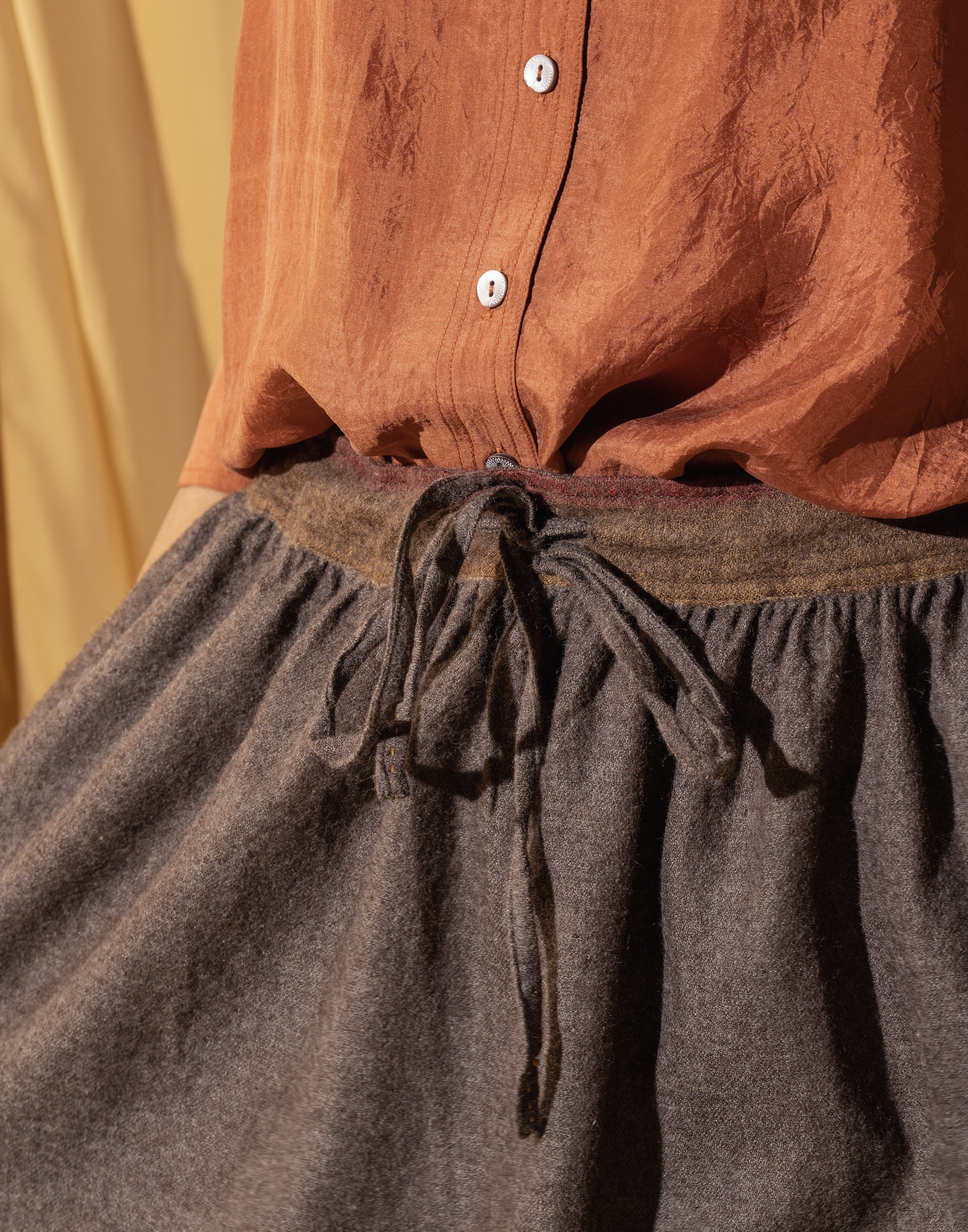 ISHA WOOL SKIRT - Brown
