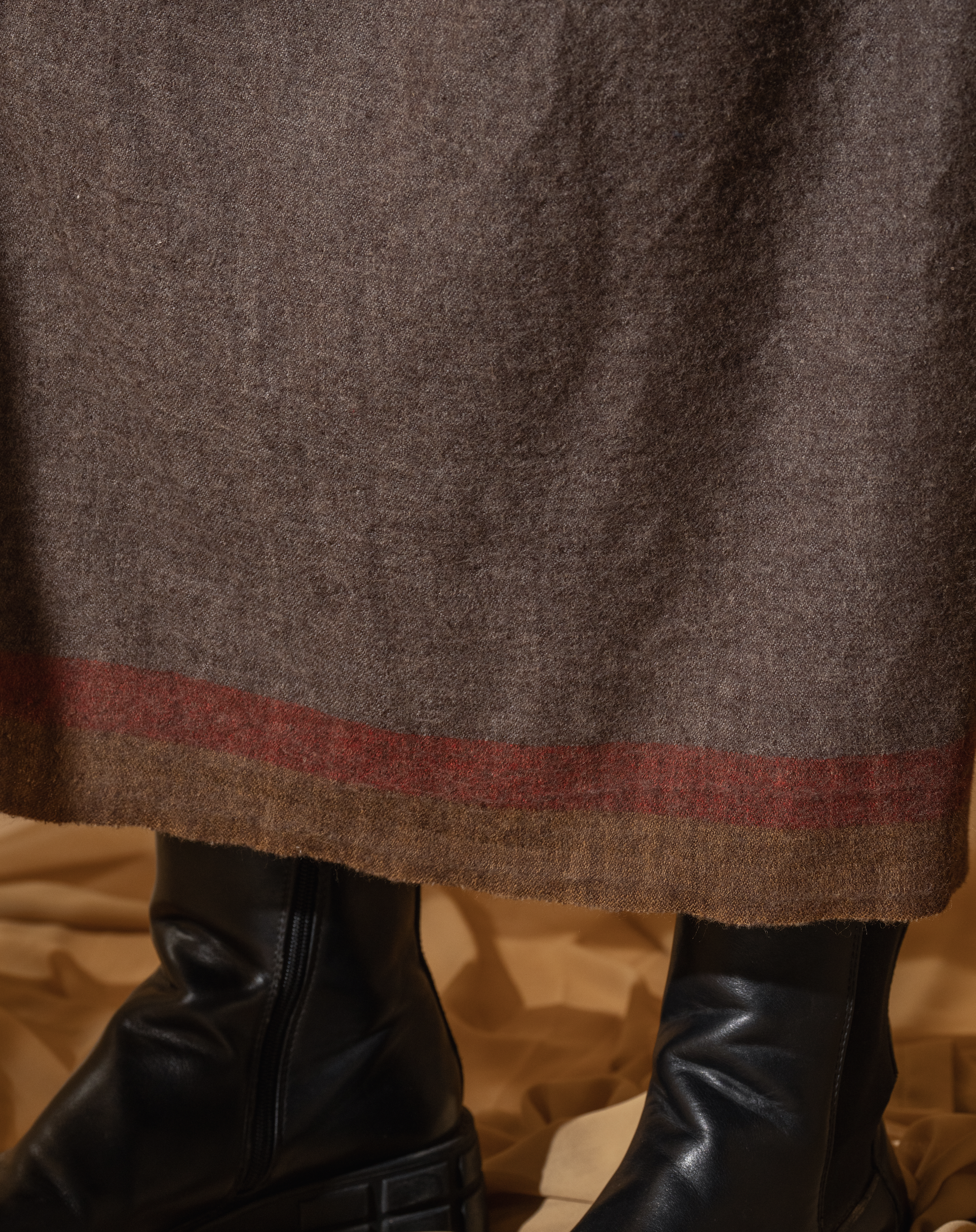 ISHA WOOL SKIRT - Brown