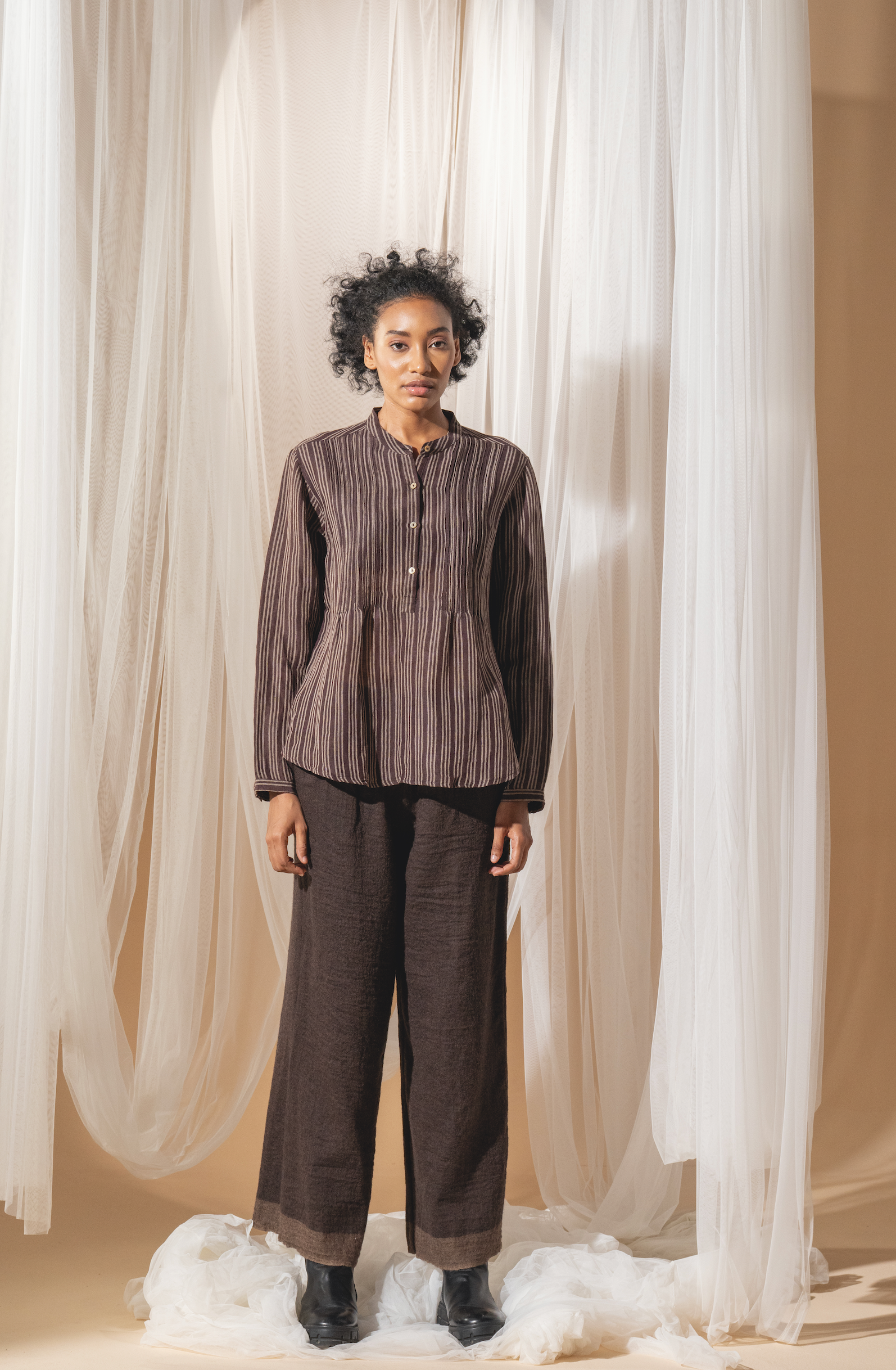 NIVA Blouse - Handwoven Linen/Bamboo